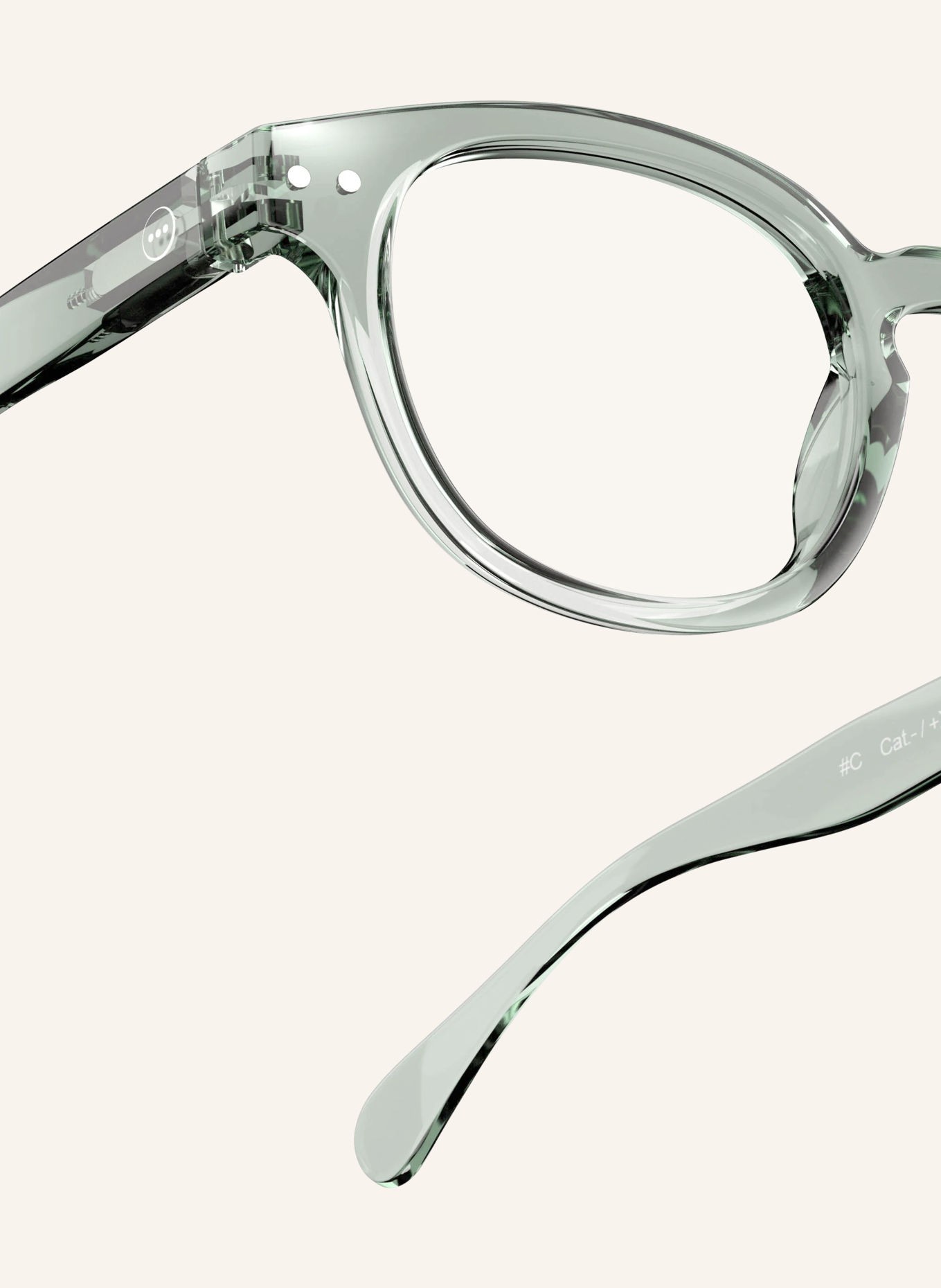 IZIPIZI Reading Glasses #C: LIGHT GREEN/TRANSPARENT