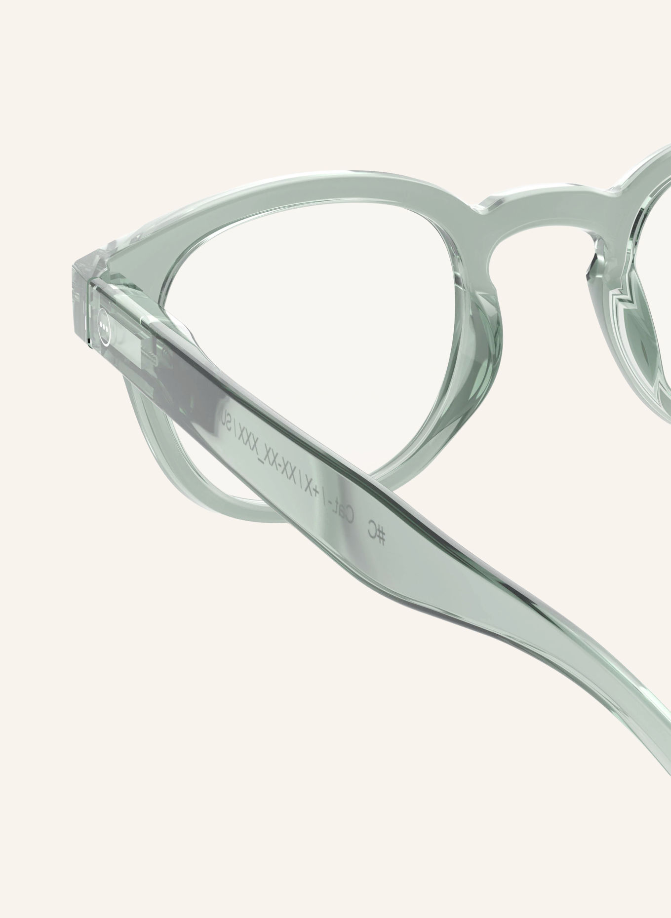 IZIPIZI Reading Glasses #C: LIGHT GREEN/TRANSPARENT
