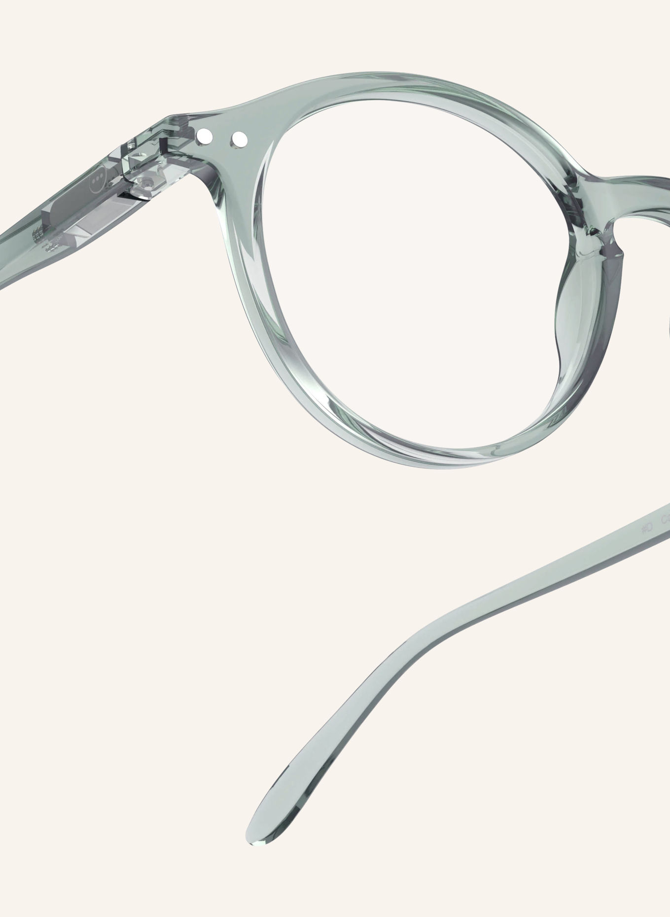 IZIPIZI Reading Glasses #D: LIGHT GREEN/TRANSPARENT