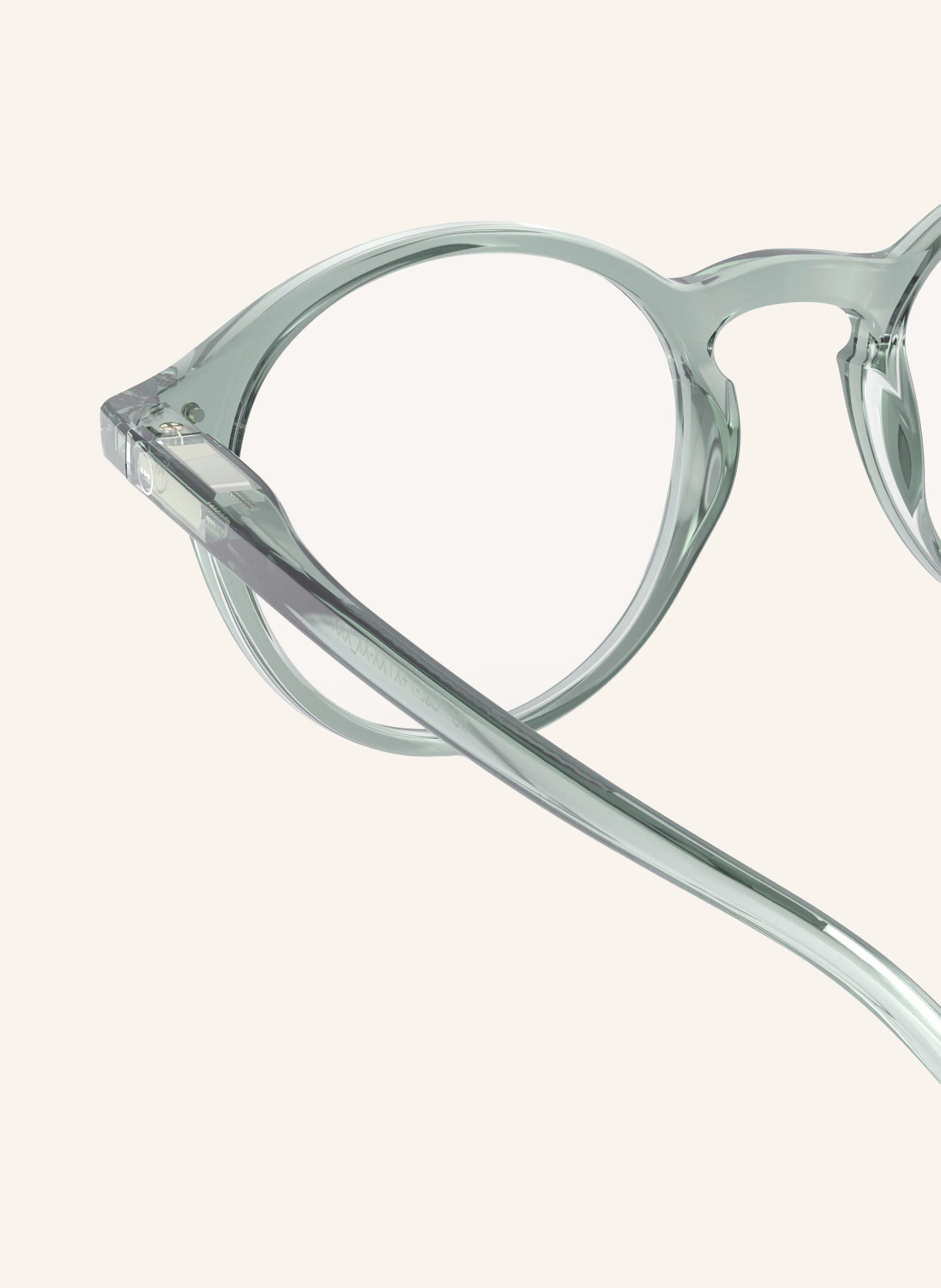 IZIPIZI Reading Glasses #D: LIGHT GREEN/TRANSPARENT