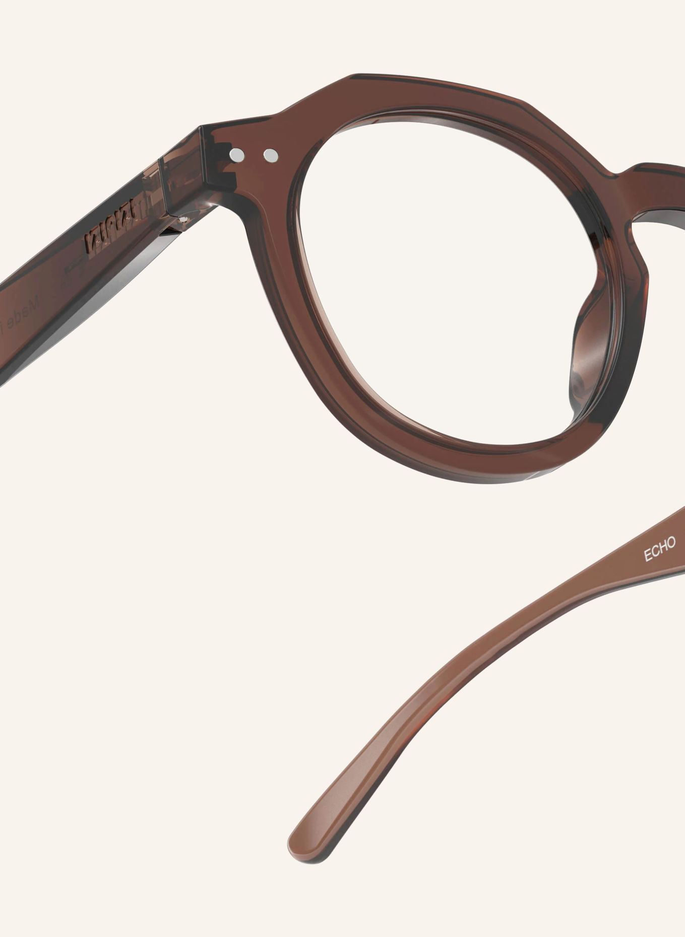 IZIPIZI ECHO Reading Glasses: DARK BROWN/TRANSPARENT
