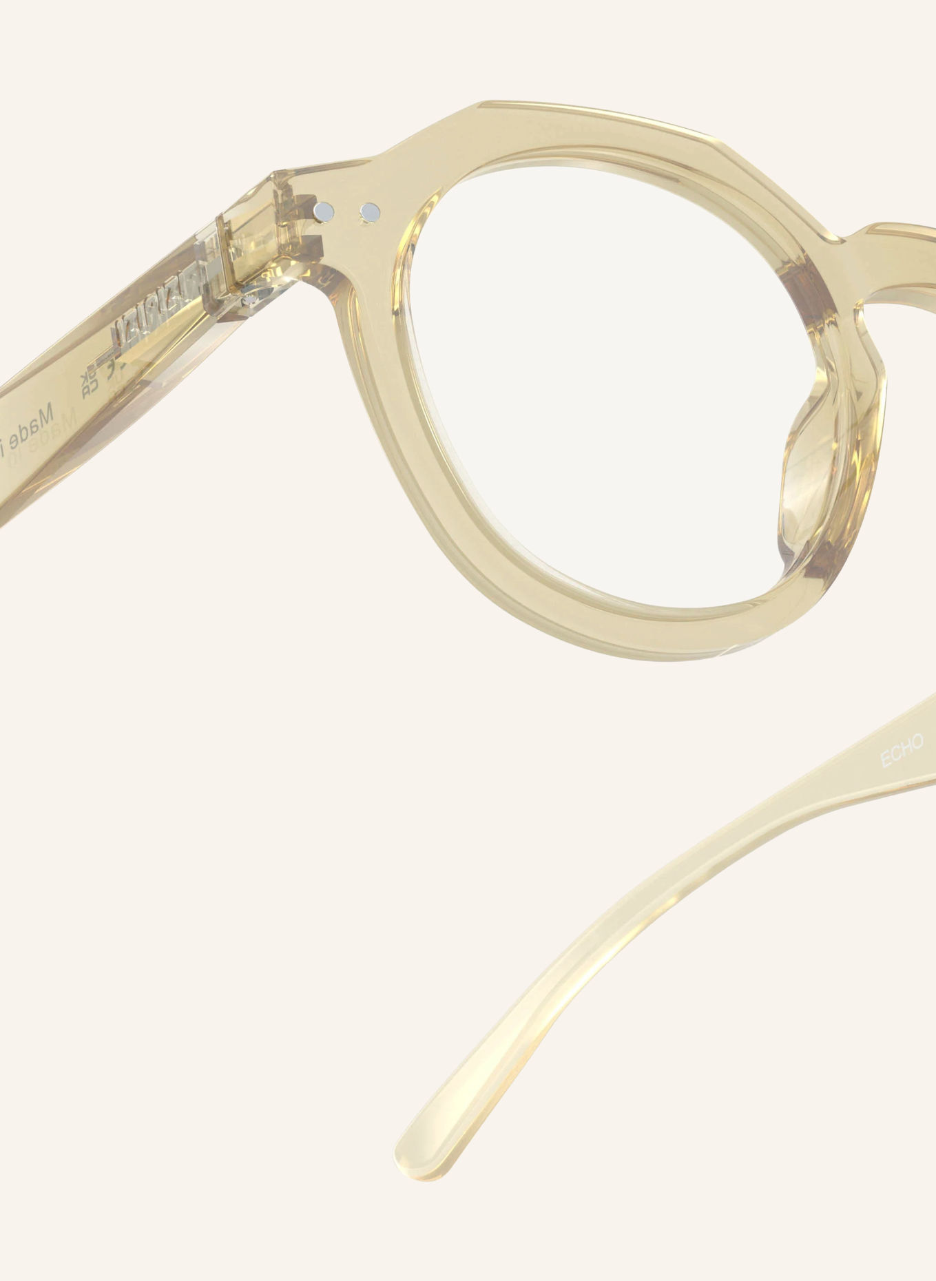 IZIPIZI ECHO Reading Glasses: LIGHT YELLOW/TRANSPARENT