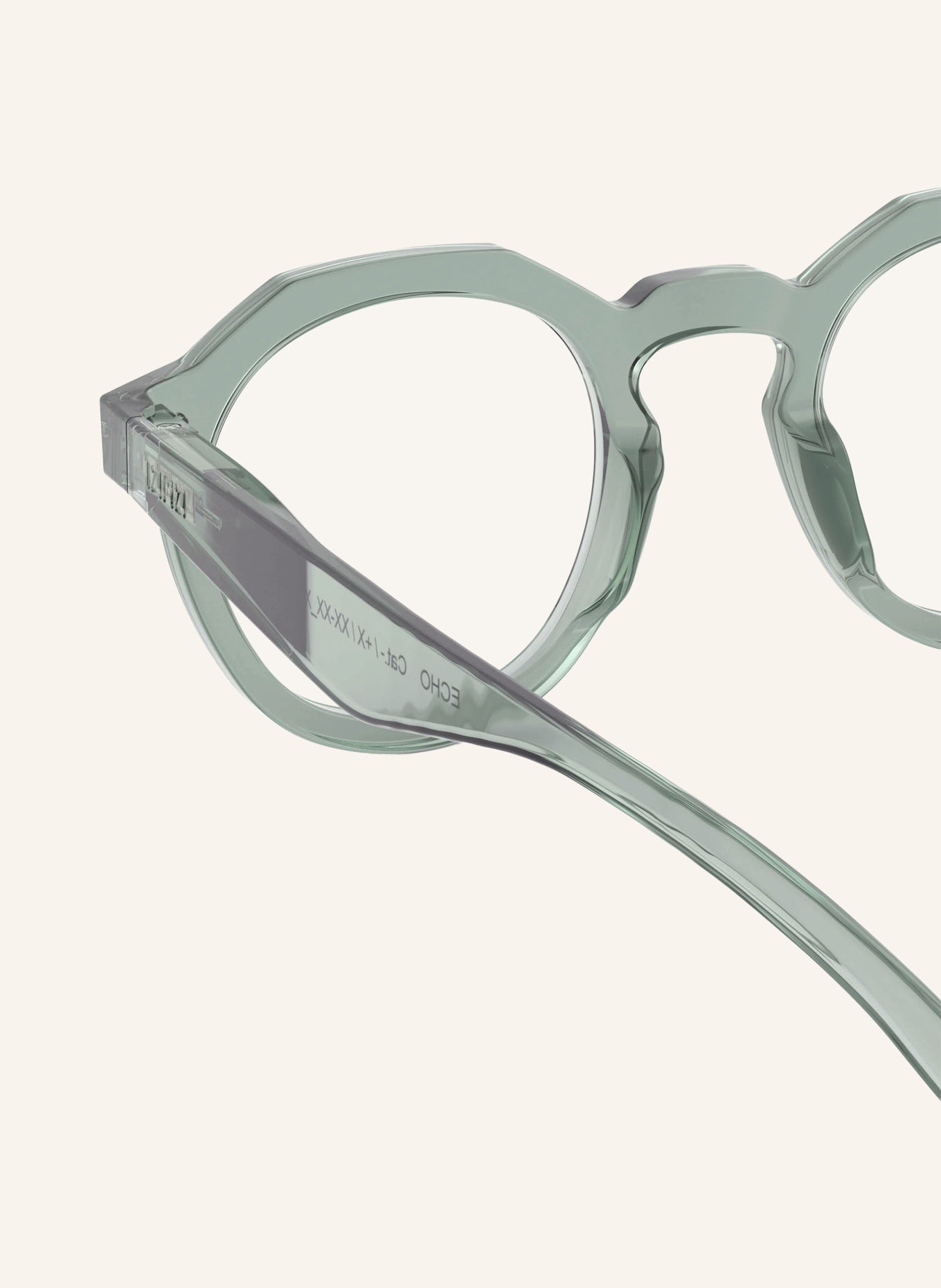 IZIPIZI ECHO Reading Glasses: LIGHT GREEN/TRANSPARENT