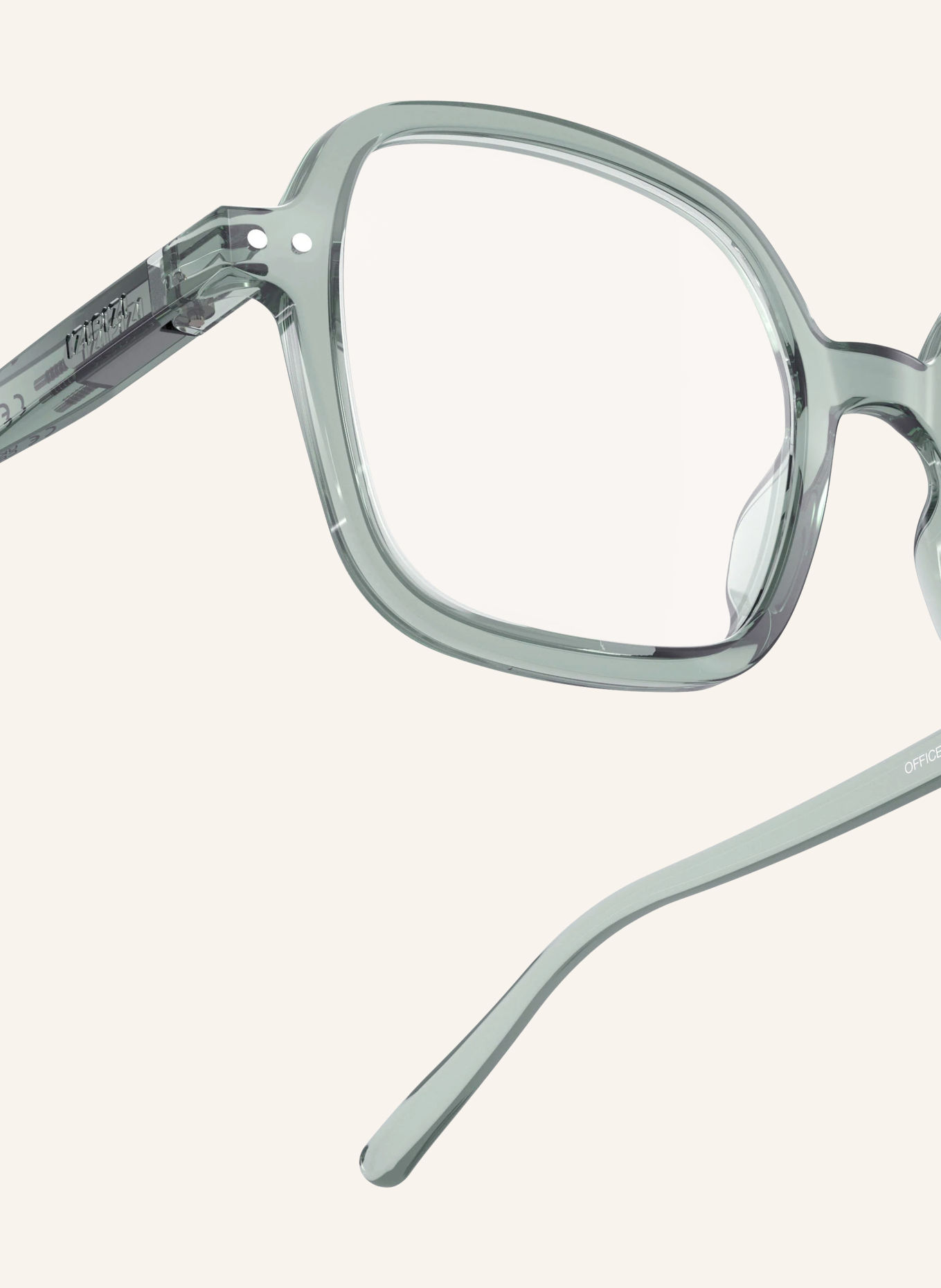 IZIPIZI Reading Glasses OFFICE: LIGHT GREEN/TRANSPARENT