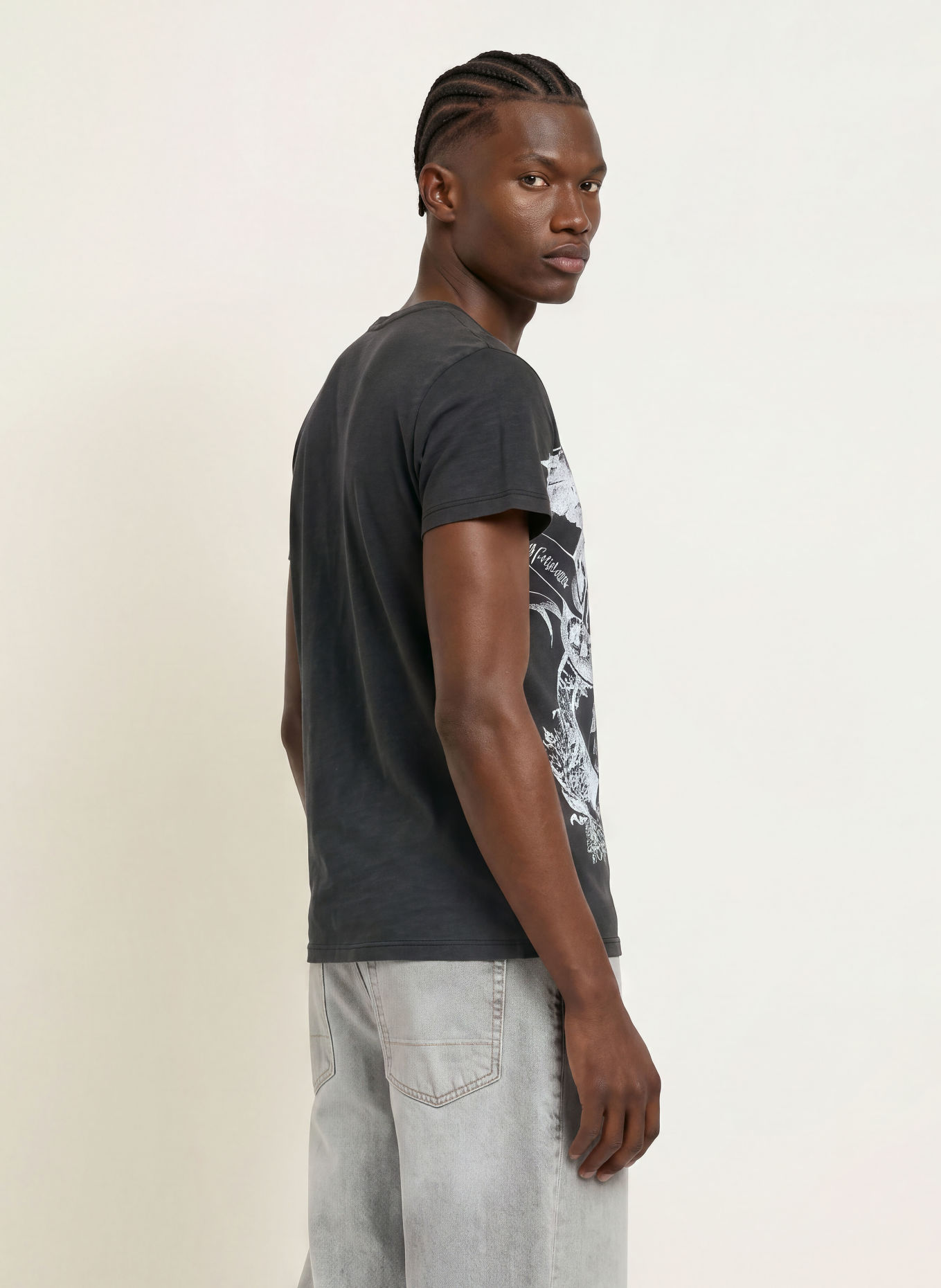 ALLSAINTS T-shirt EMBLEMS: GRIS FONCÉ / GRIS CLAIR