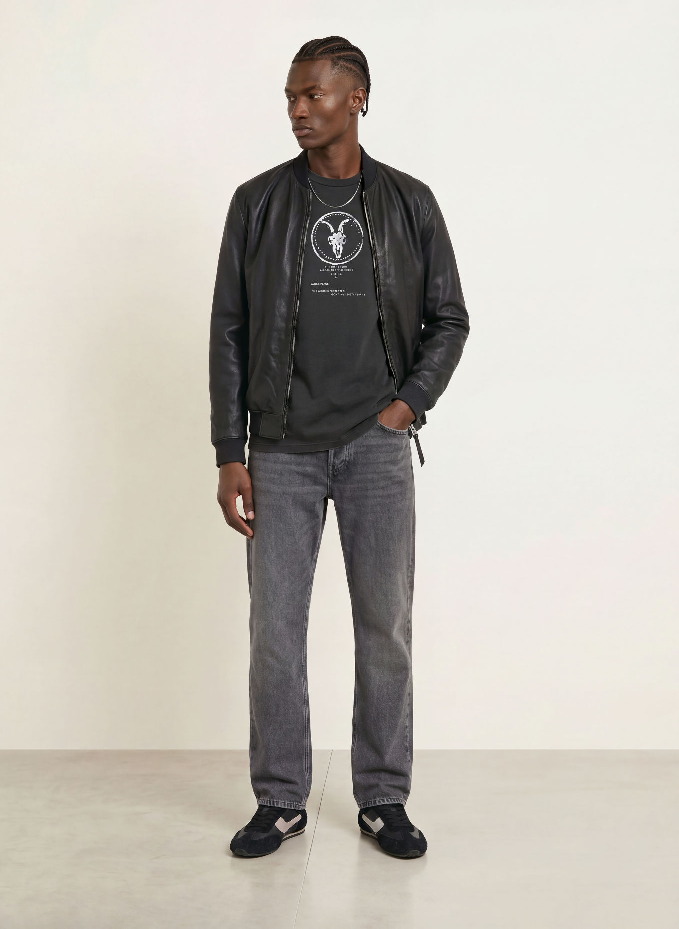 ALLSAINTS T-shirt TIER HALE: GRIS FONCÉ
