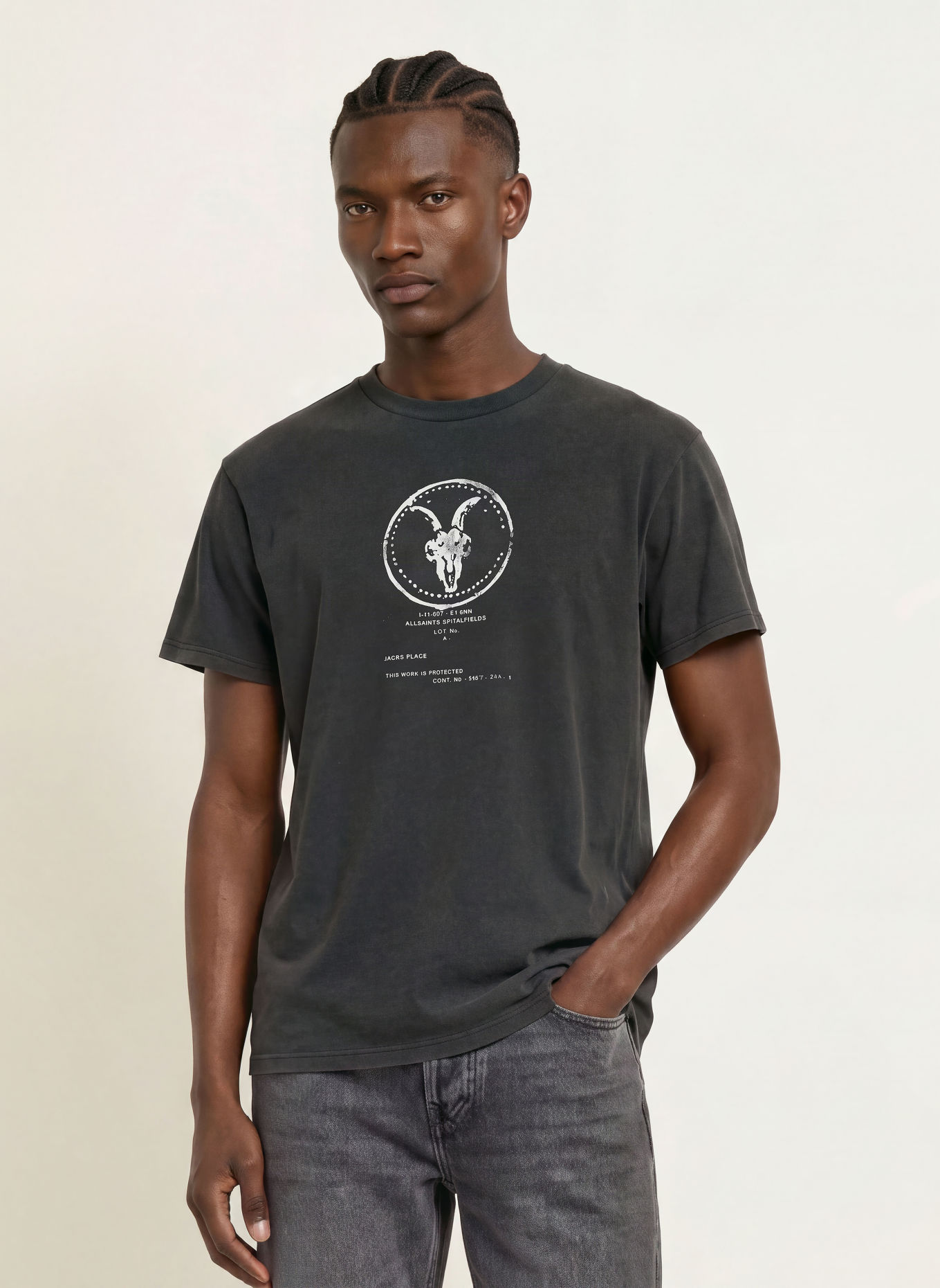 ALLSAINTS T-shirt TIER HALE: GRIS FONCÉ