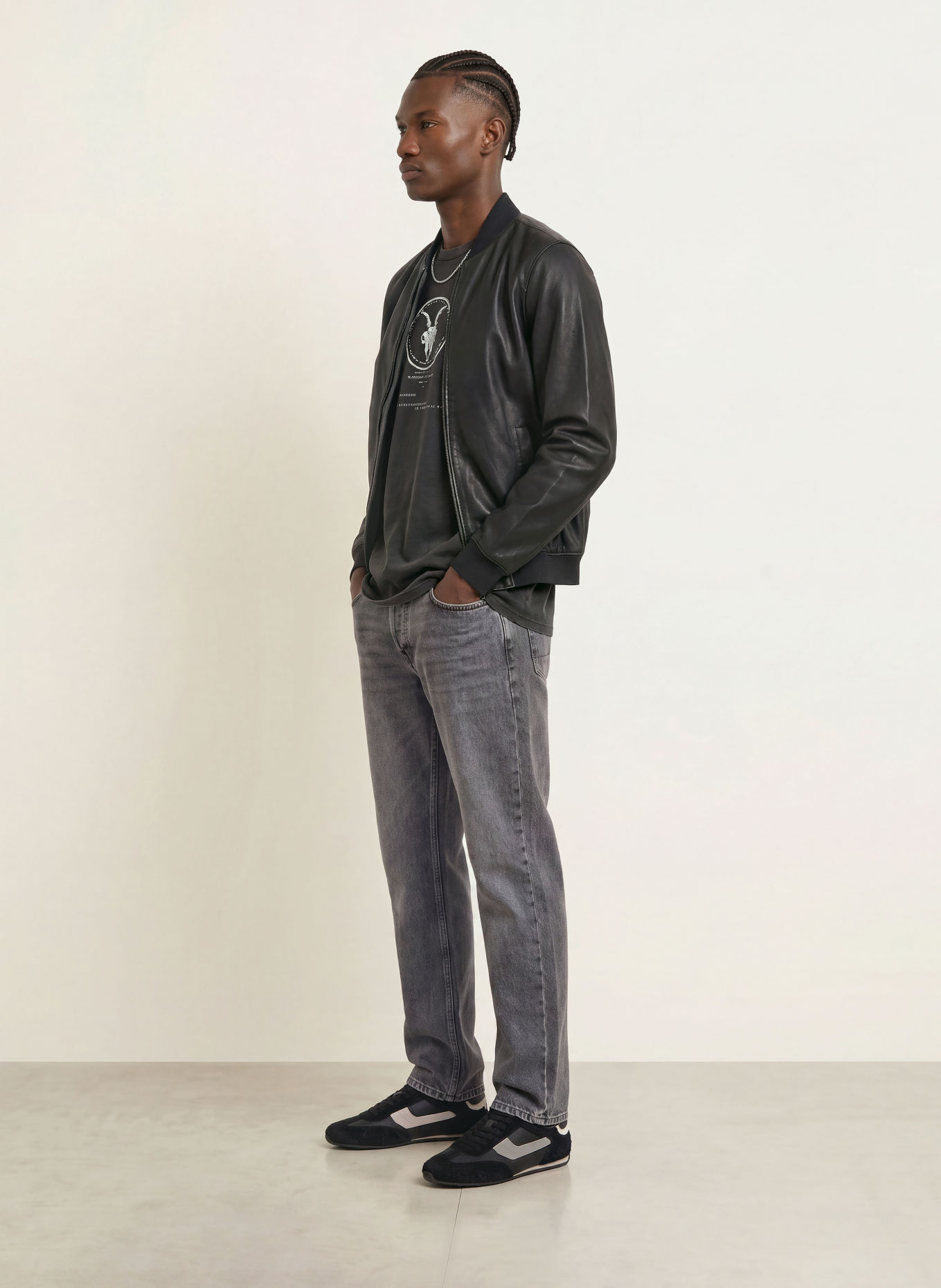 ALLSAINTS T-shirt TIER HALE: GRIS FONCÉ