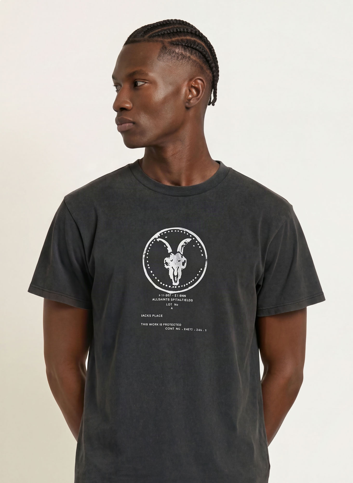 ALLSAINTS T-shirt TIER HALE: GRIS FONCÉ