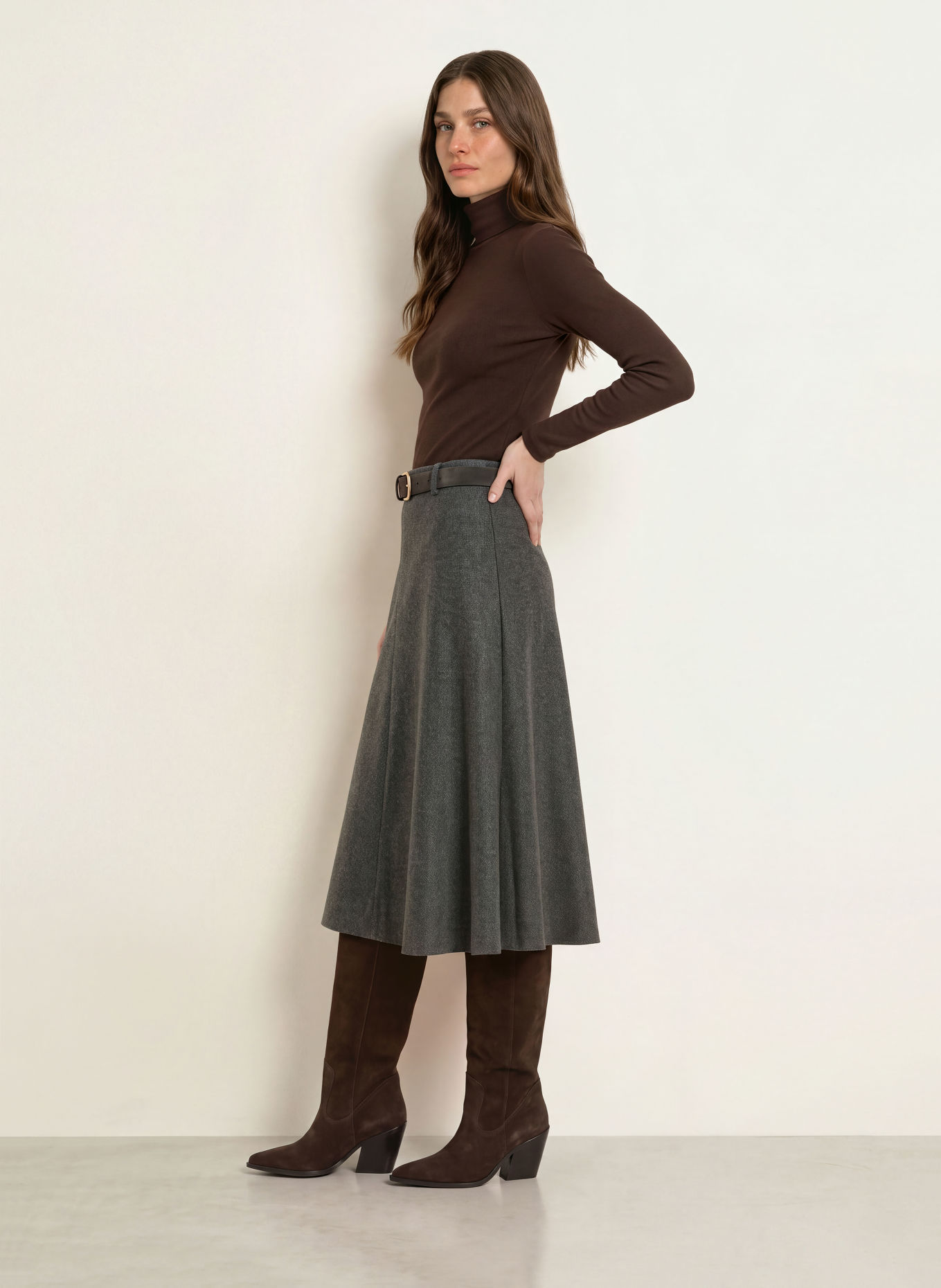 HOBBS Colshirt KIERA: MARRON FONCÉ