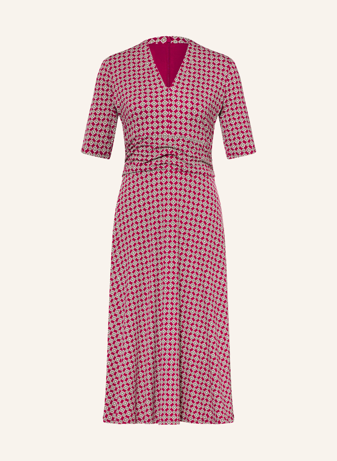 HOBBS Jerseykleid JACI: FUCHSIA / BEIGE / WEISS