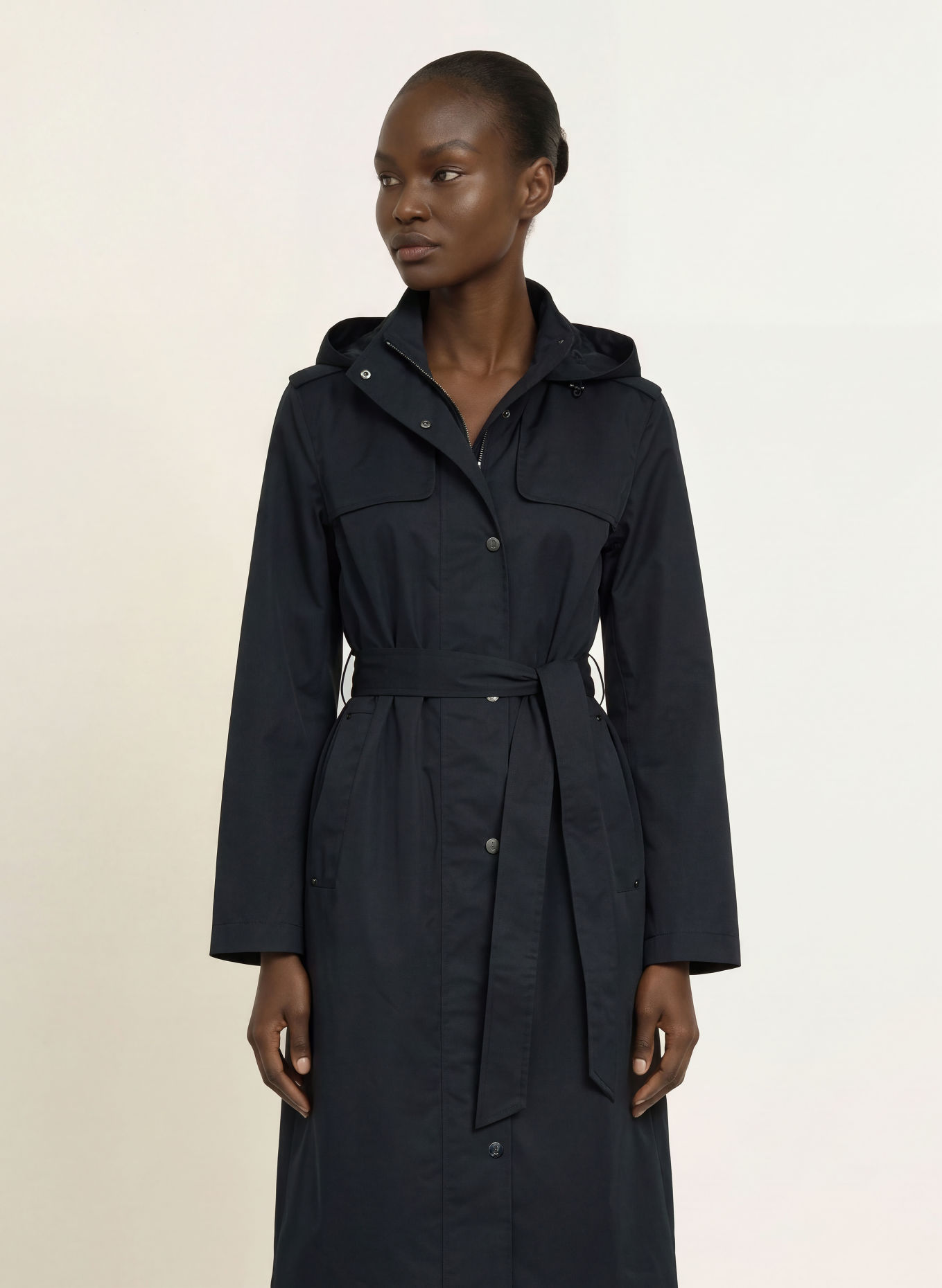 HOBBS Trenchcoat FELICIA: MÖRKBLÅ