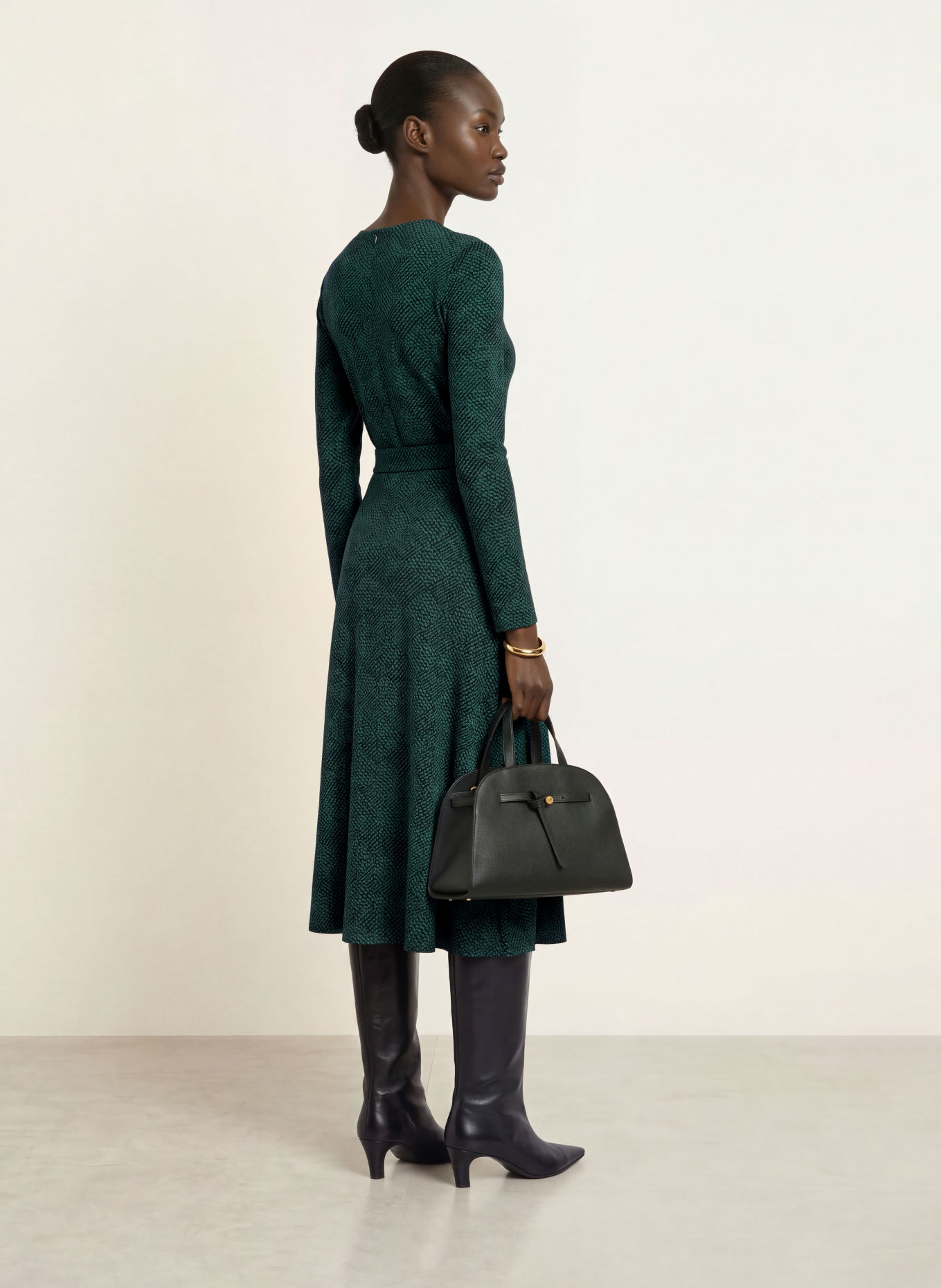 HOBBS Jerseykleid DAKOTA: SCHWARZ / GRÜN