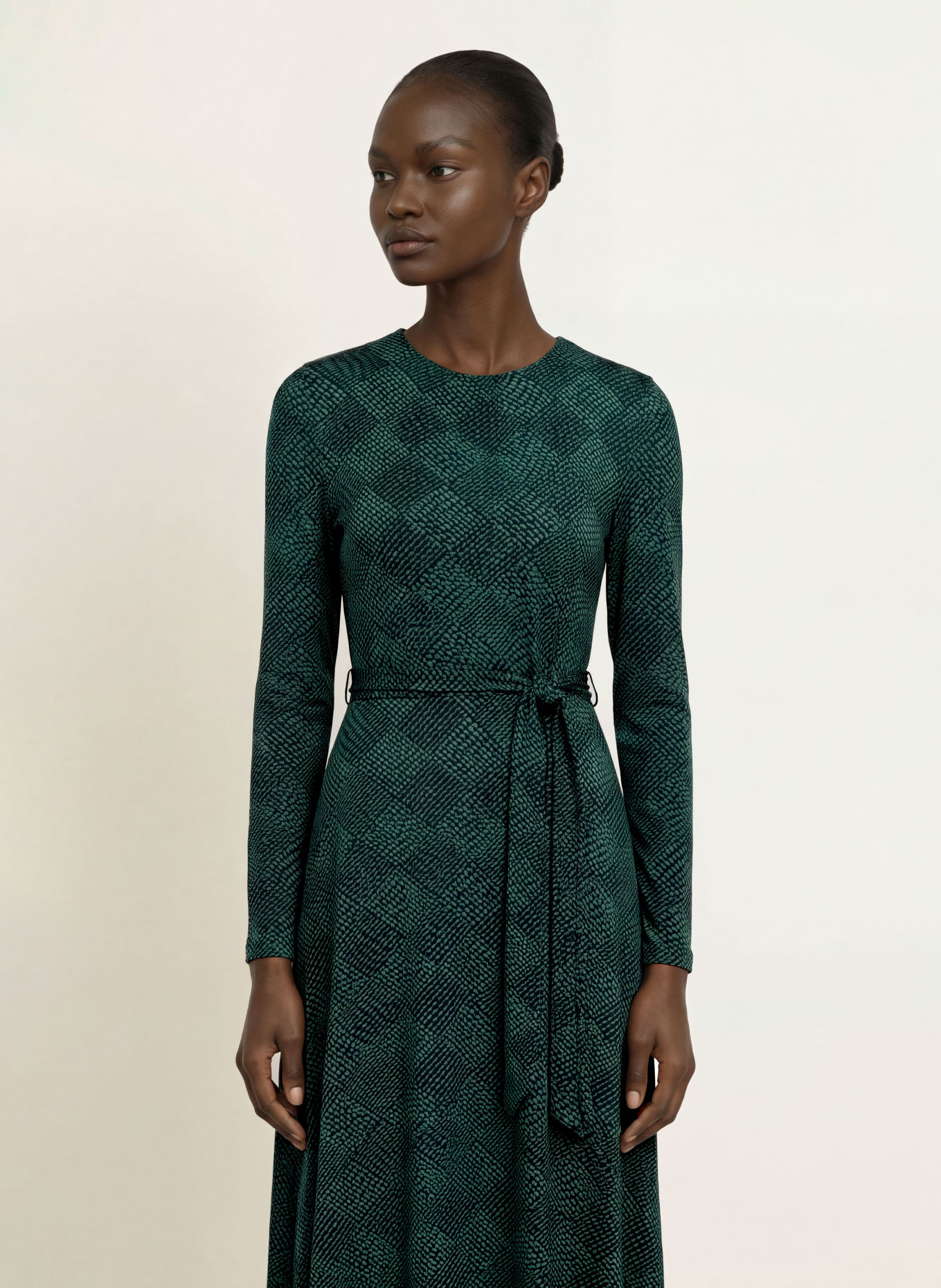 HOBBS Jerseykleid DAKOTA: SCHWARZ / GRÜN