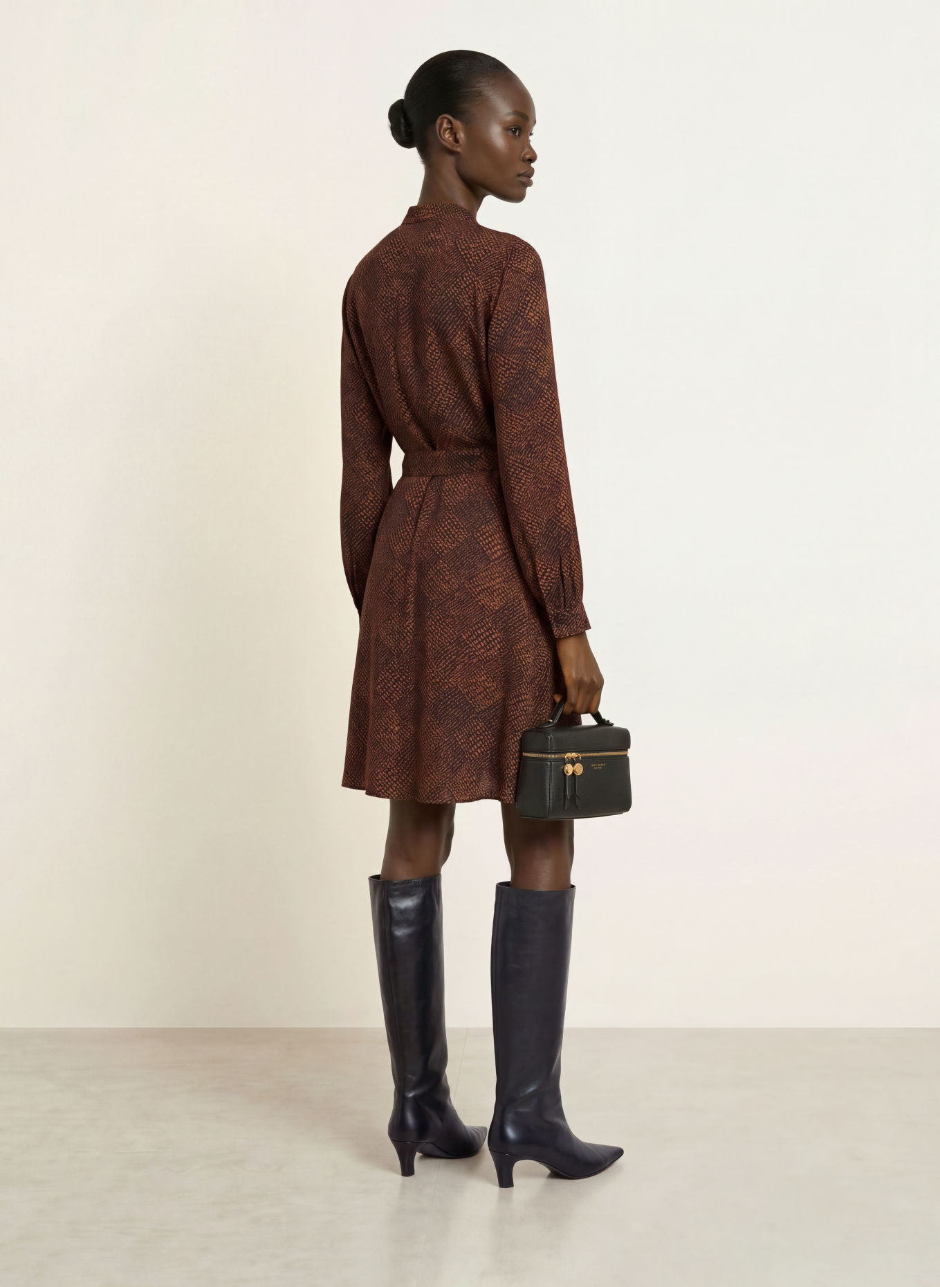 HOBBS Kleid HILARY: SCHWARZ / DUNKELORANGE
