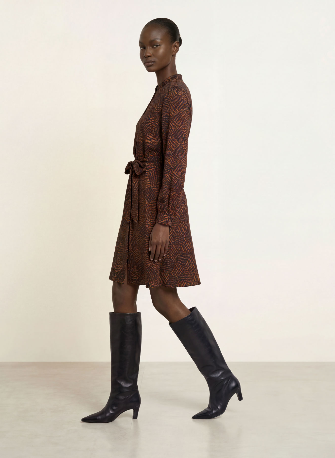 HOBBS Kleid HILARY: SCHWARZ / DUNKELORANGE