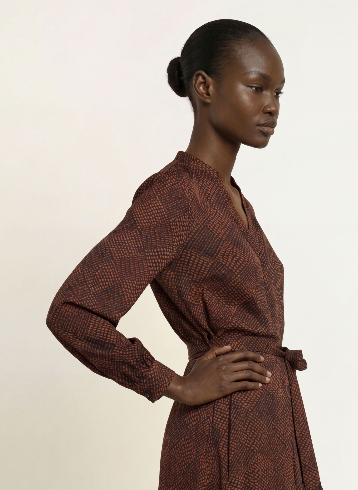 HOBBS Kleid HILARY: SCHWARZ / DUNKELORANGE