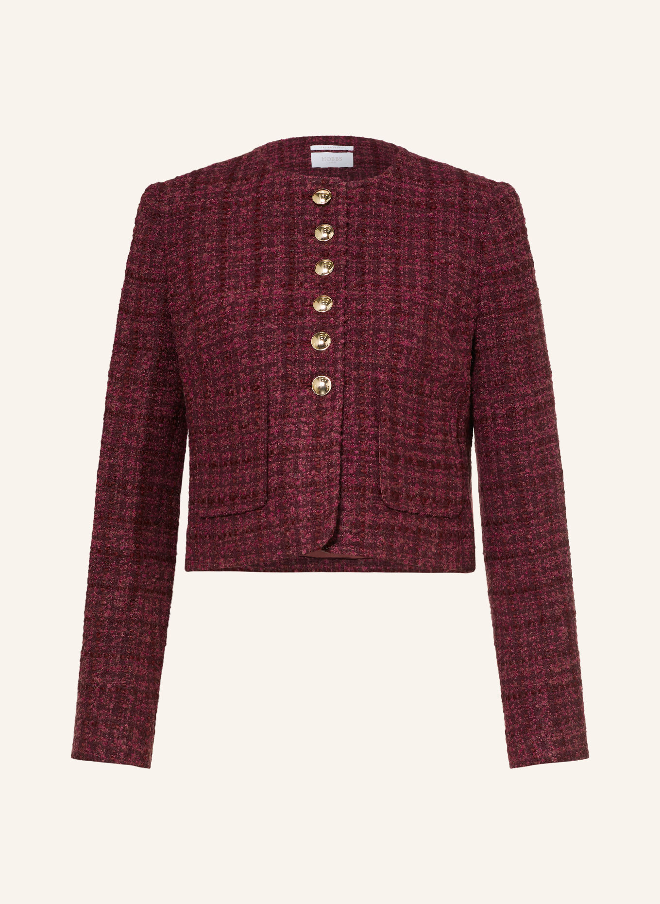 HOBBS Boxig jacka MARIA i tweed: FUCHSIA / MÖRKLILA