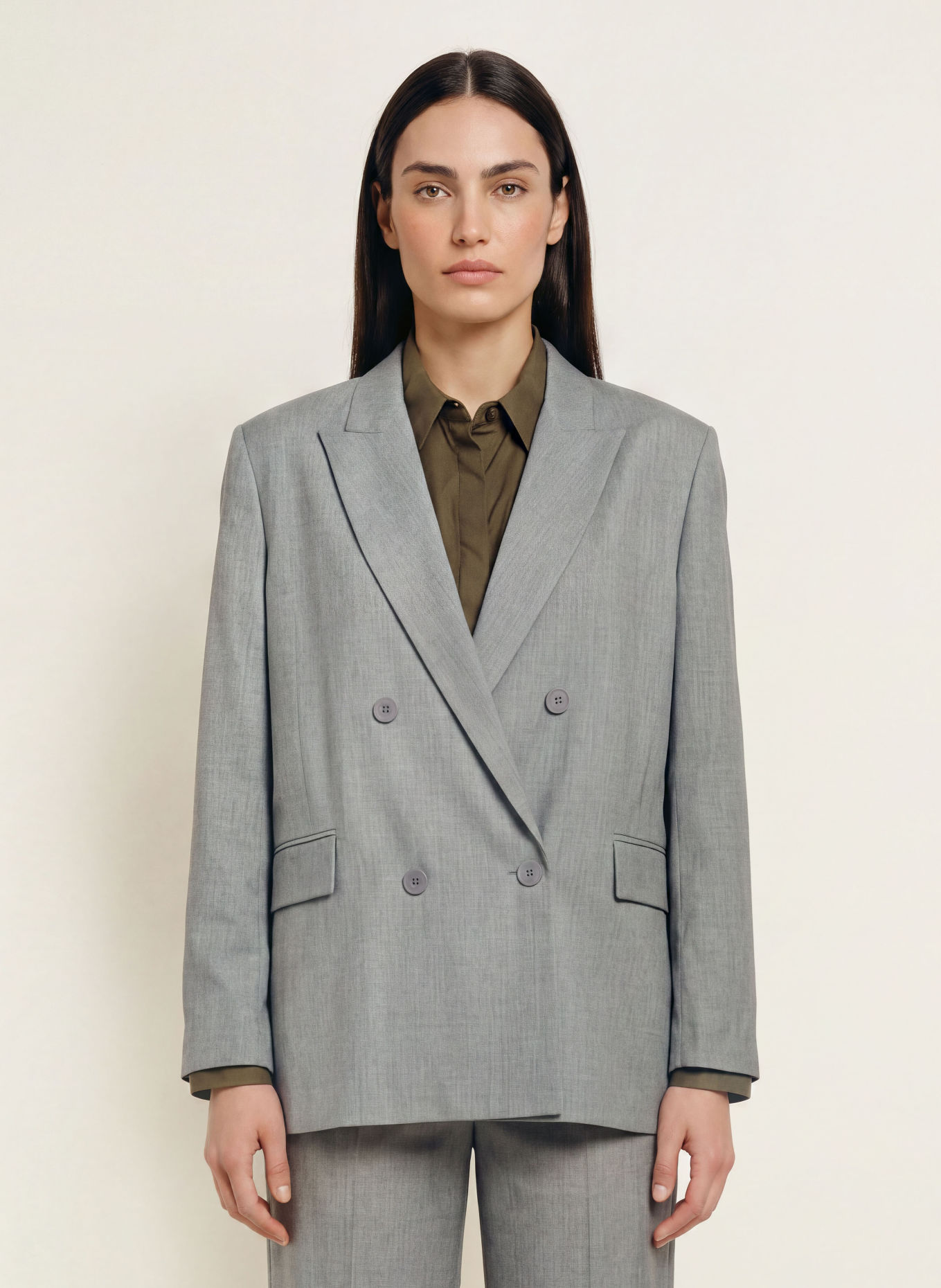 ba&sh Oversized-Blazer CLARO: GRAU