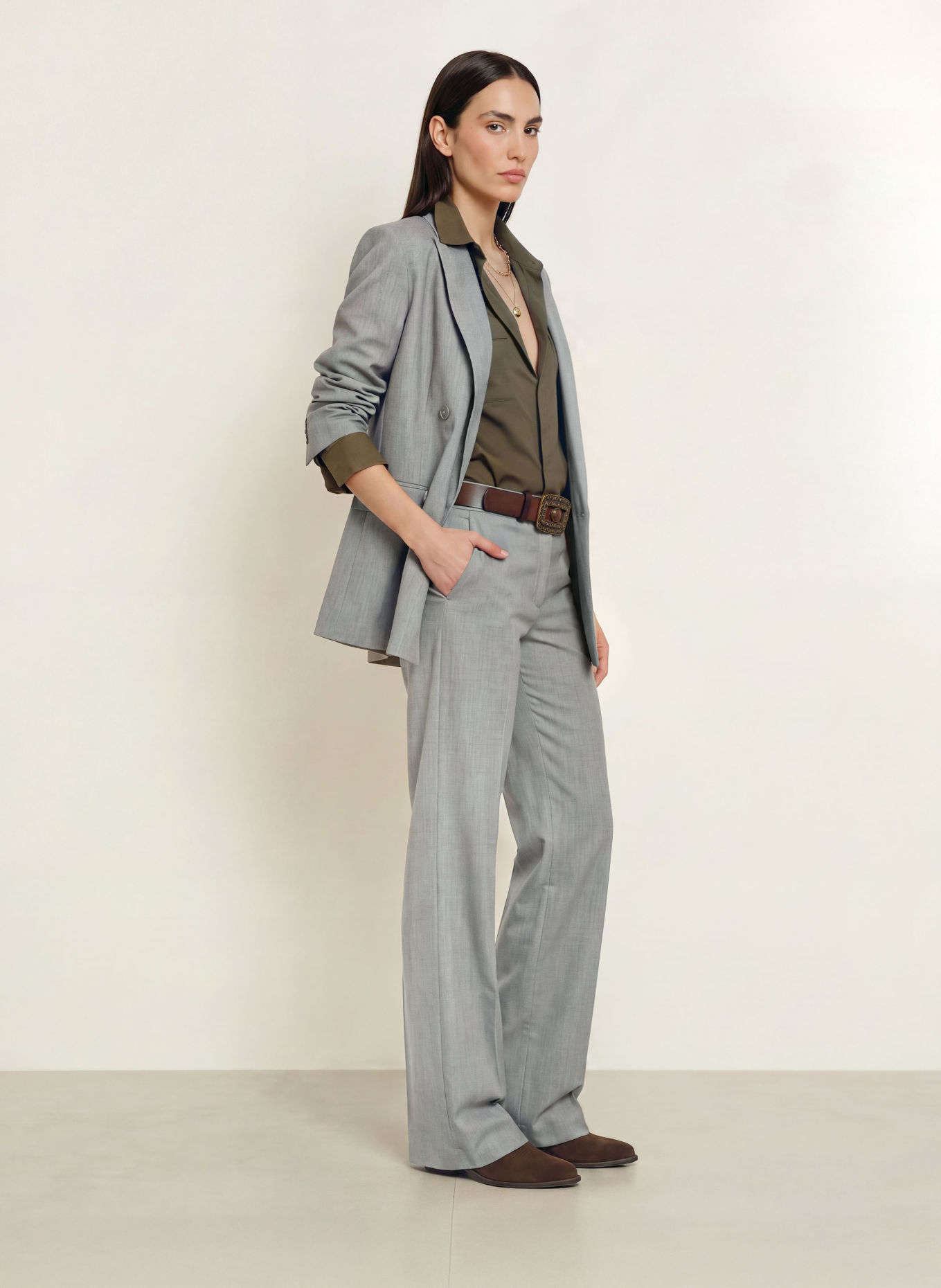 ba&sh Oversized-Blazer CLARO: GRAU