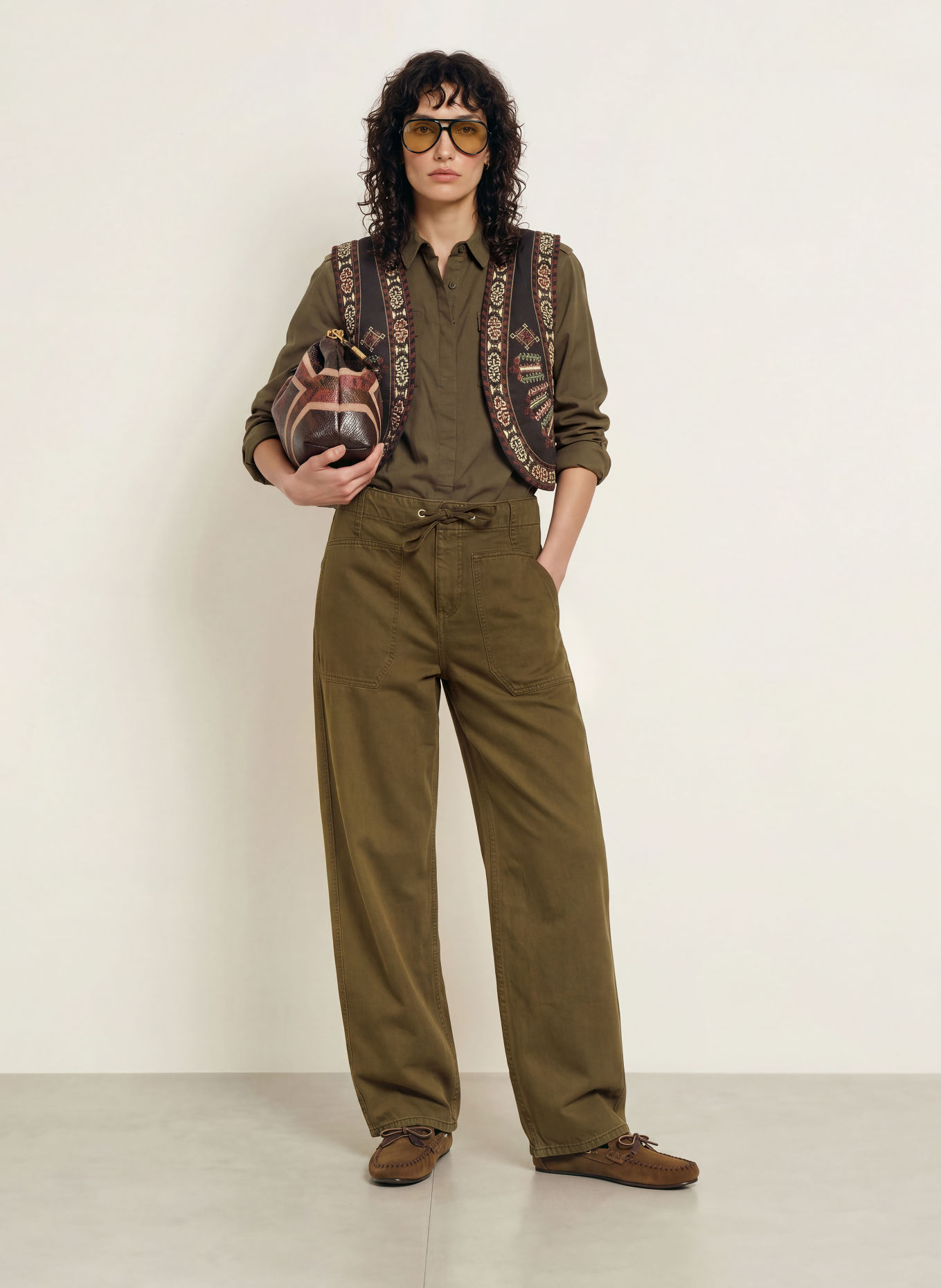 ba&sh Mom džíny COCY: green khaki