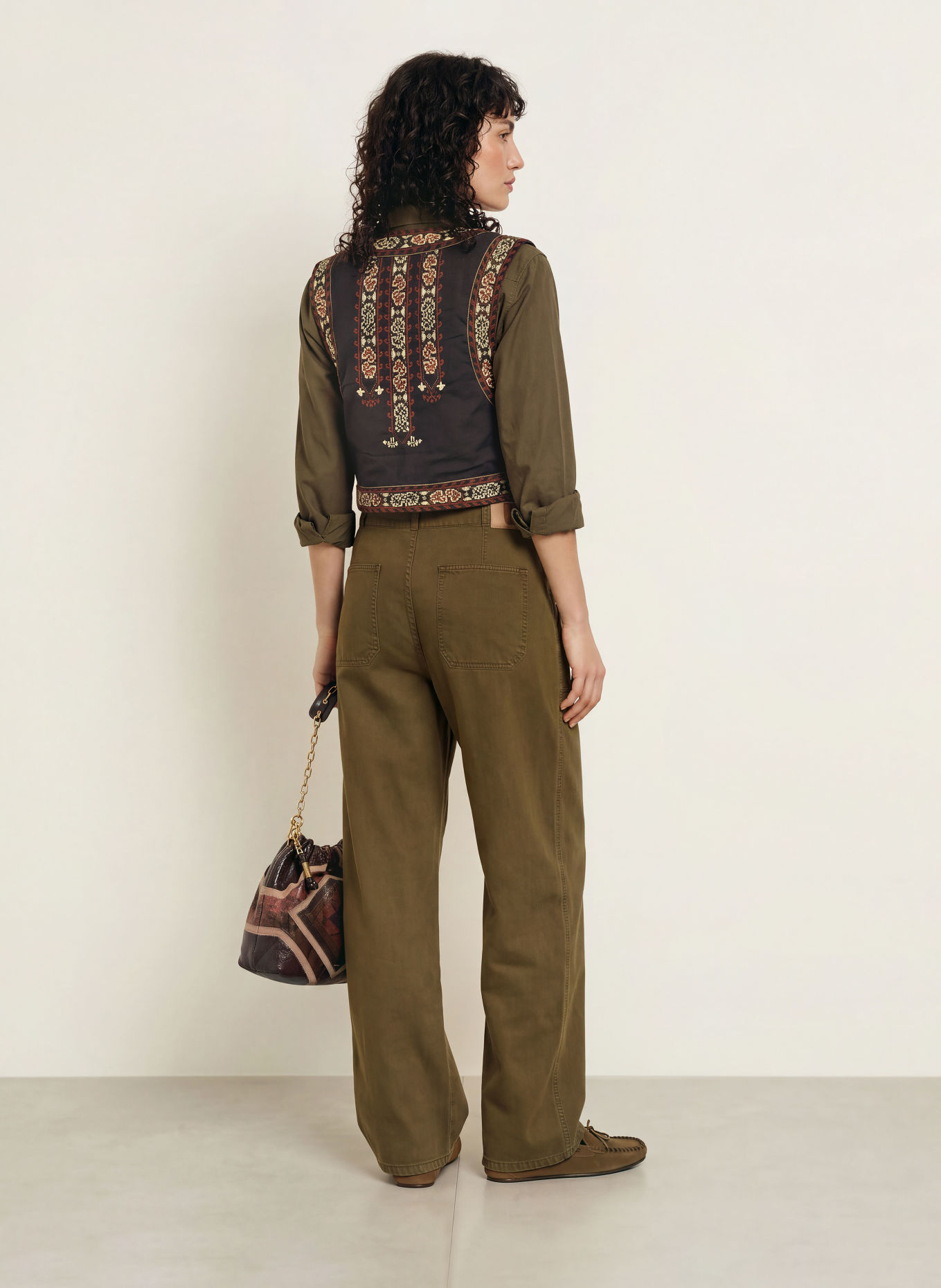 ba&sh Mom džíny COCY: green khaki