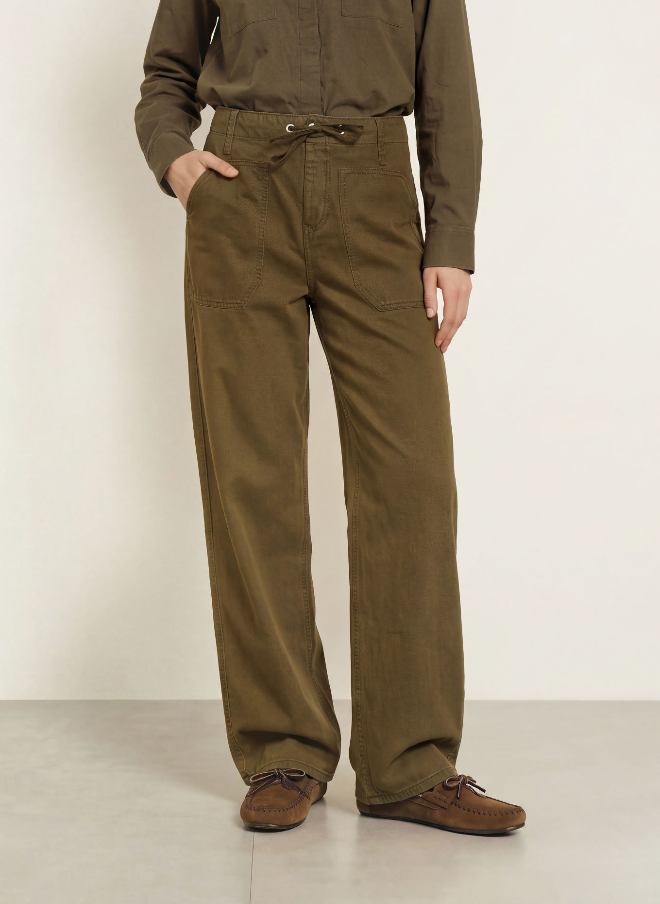 ba&sh Mom džíny COCY: green khaki