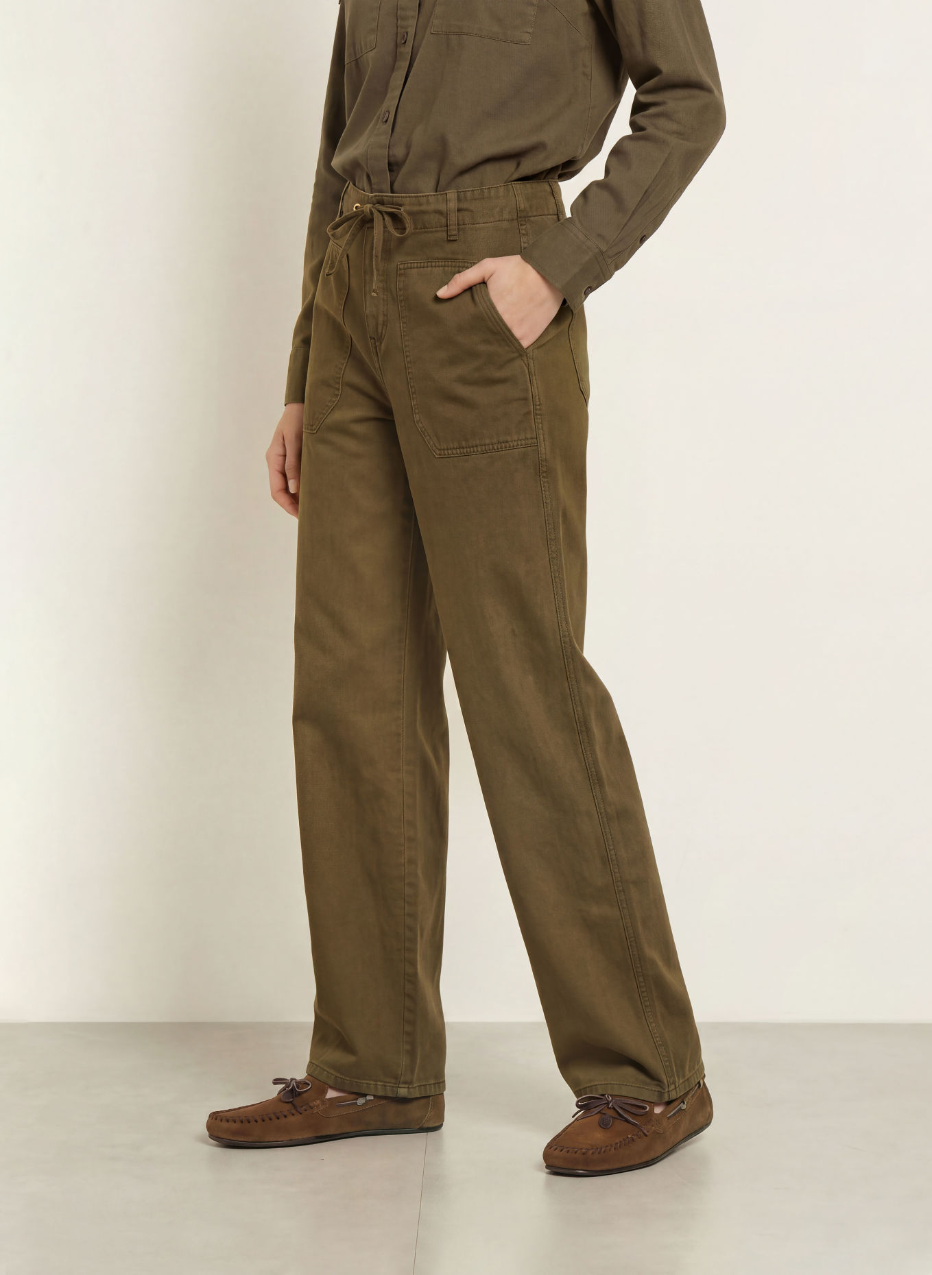 ba&sh Mom džíny COCY: green khaki