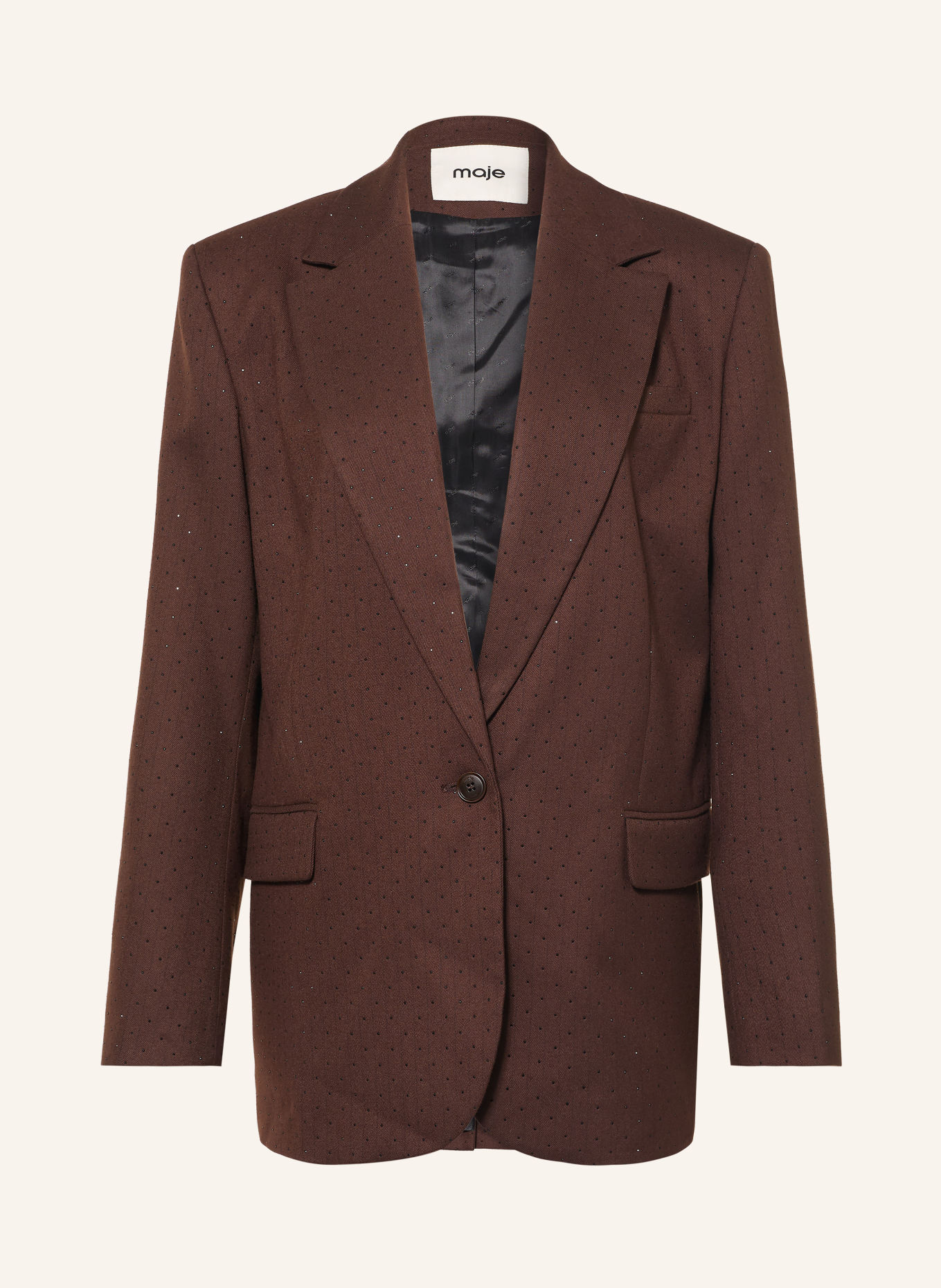maje Blazer mit Schmucksteinen: DUNKELBRAUN