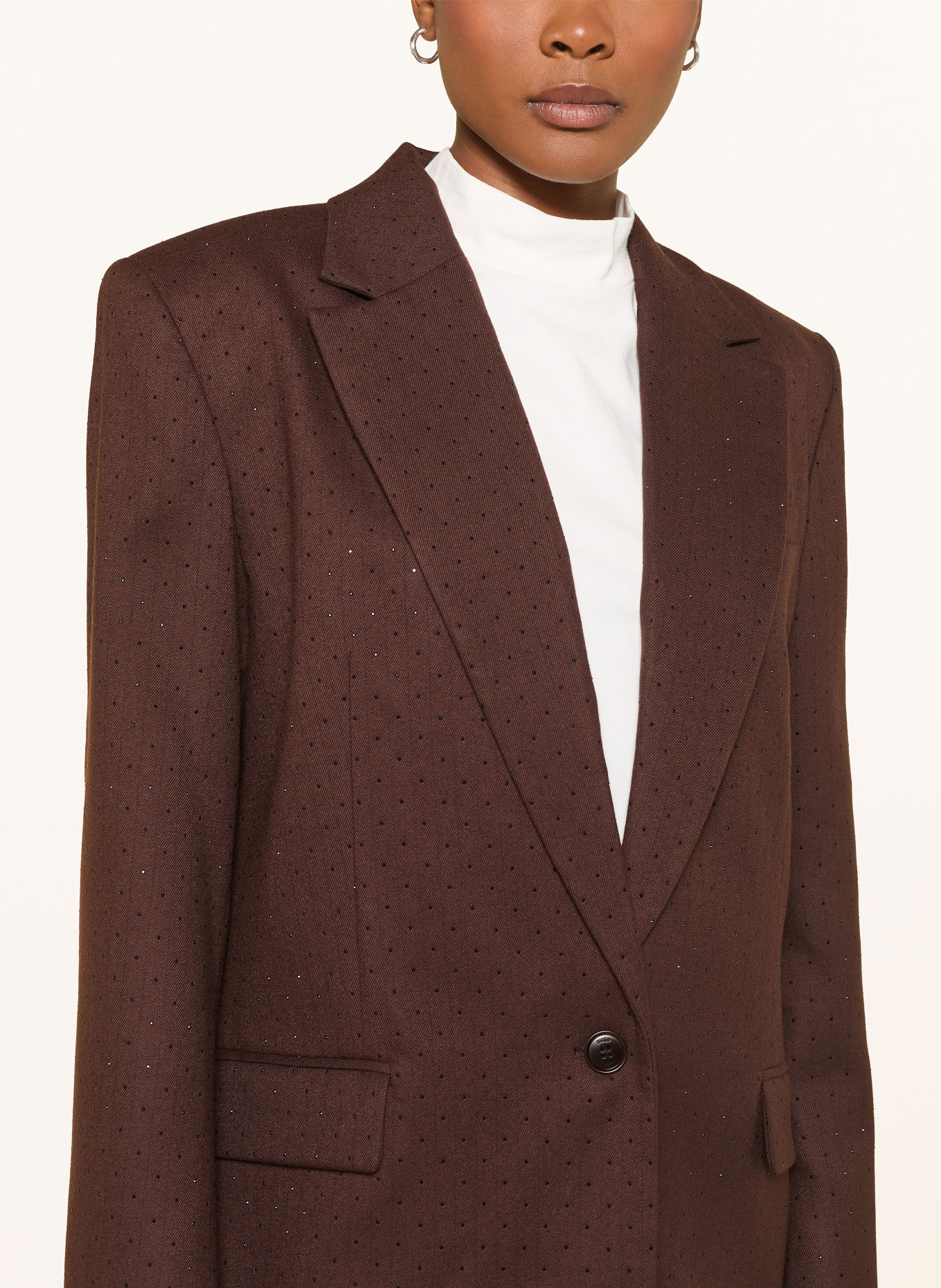 maje Blazer mit Schmucksteinen: DUNKELBRAUN