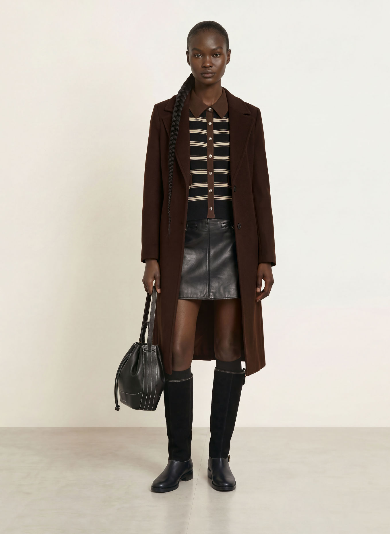 CLAUDIE PIERLOT Wollmantel: DUNKELBRAUN