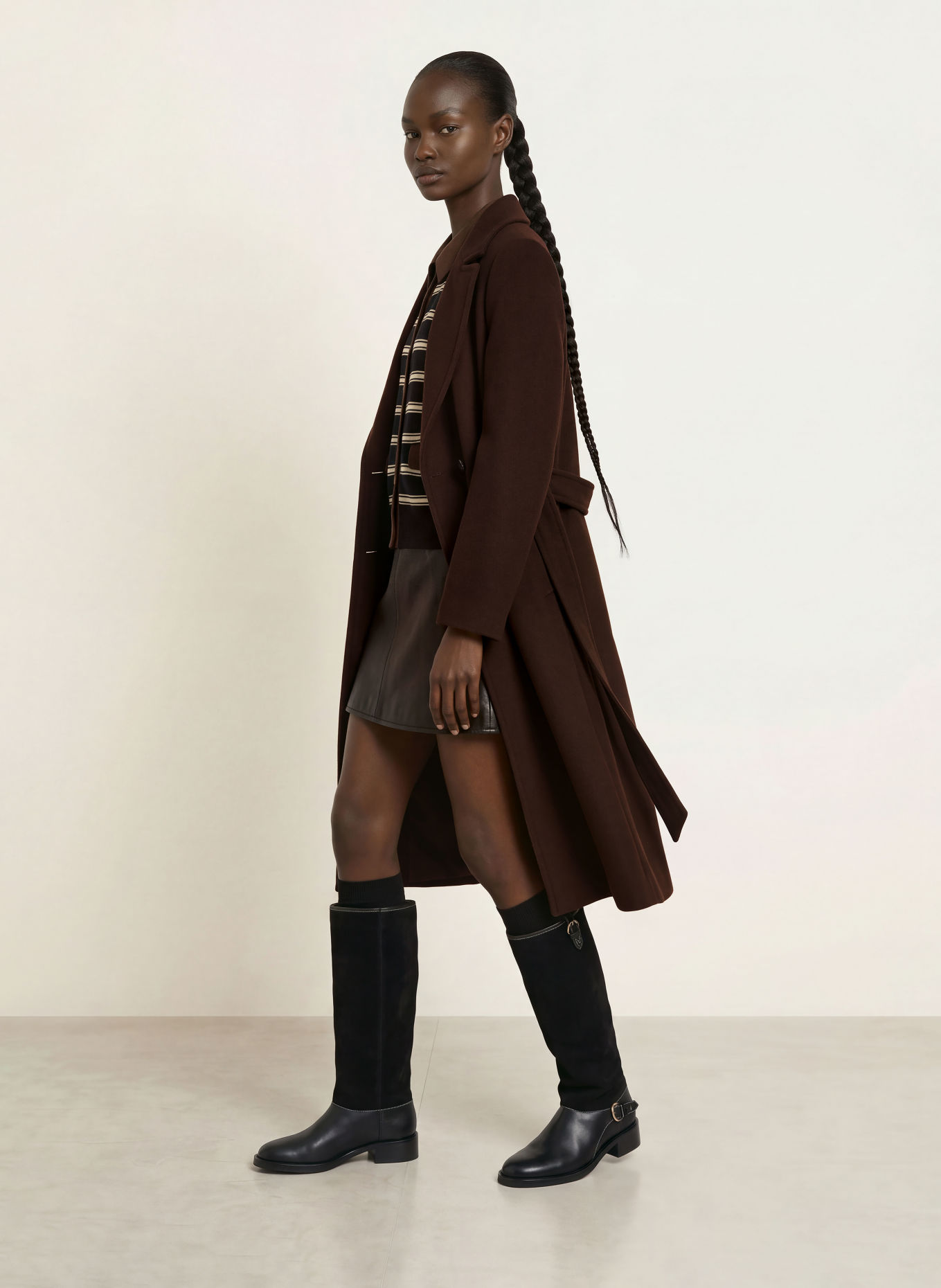 CLAUDIE PIERLOT Wollmantel: DUNKELBRAUN