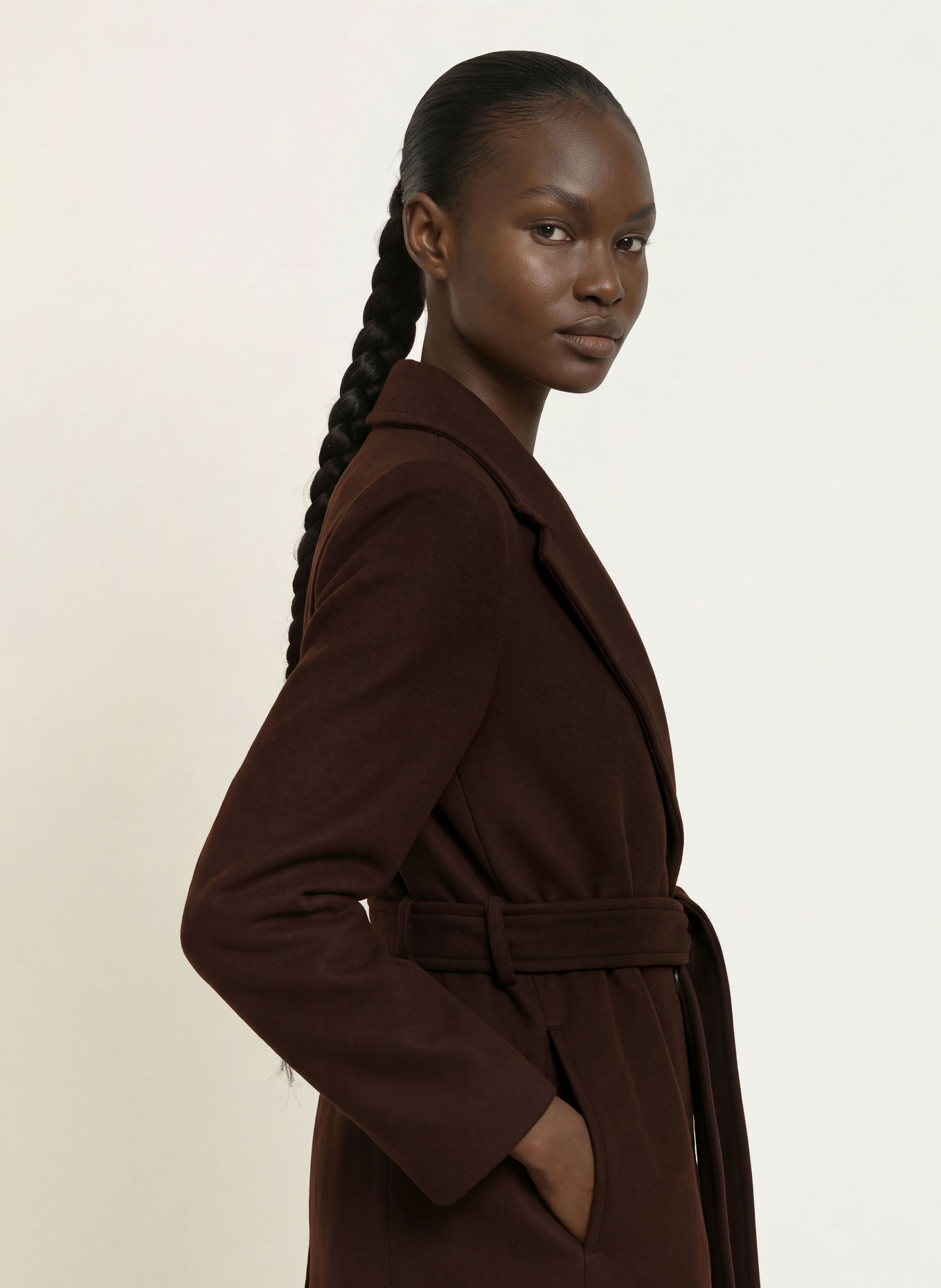 CLAUDIE PIERLOT Wollmantel: DUNKELBRAUN