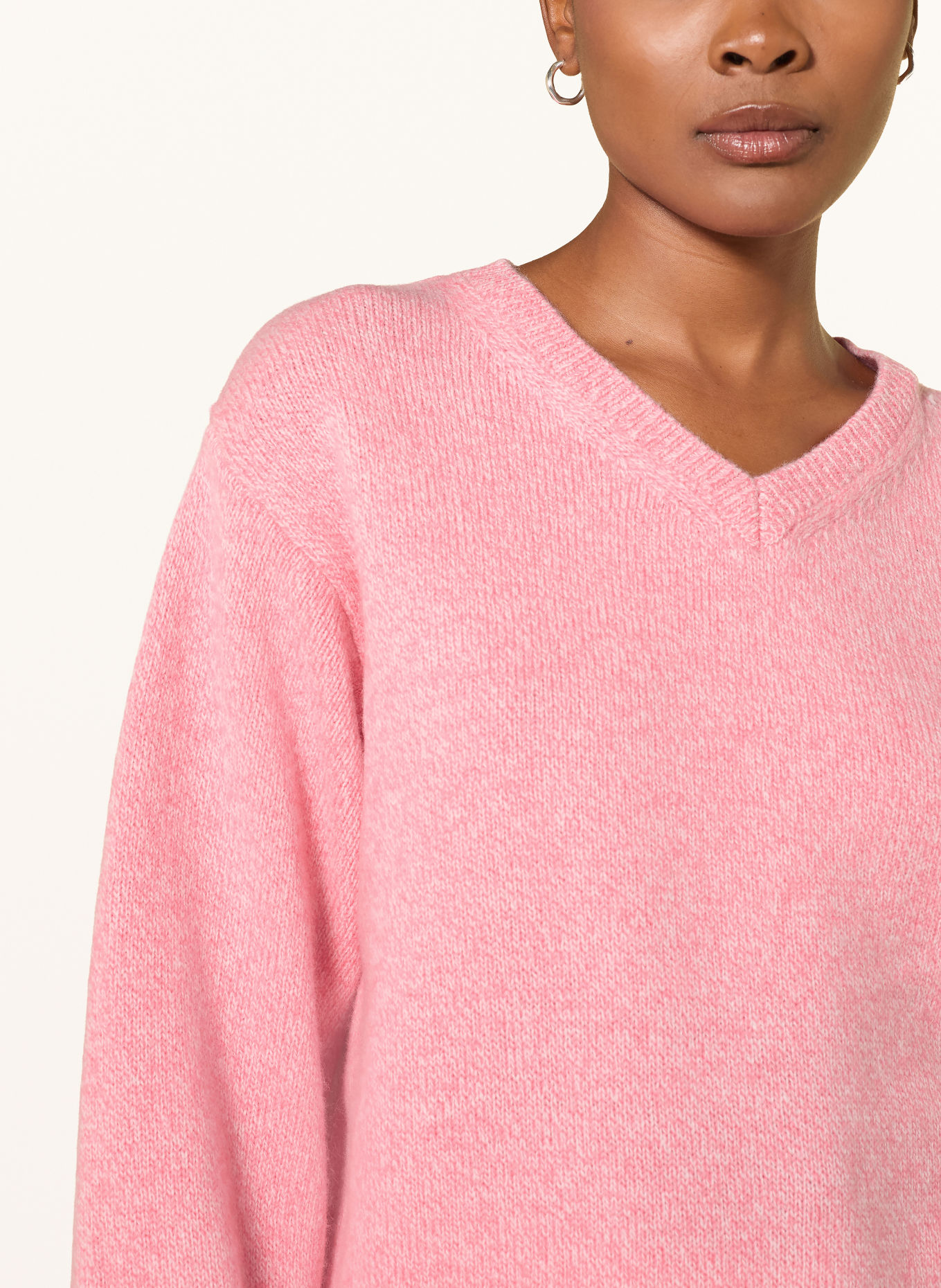 CLAUDIE PIERLOT Pullover mit abnehmbarem Kragen: PINK / ECRU