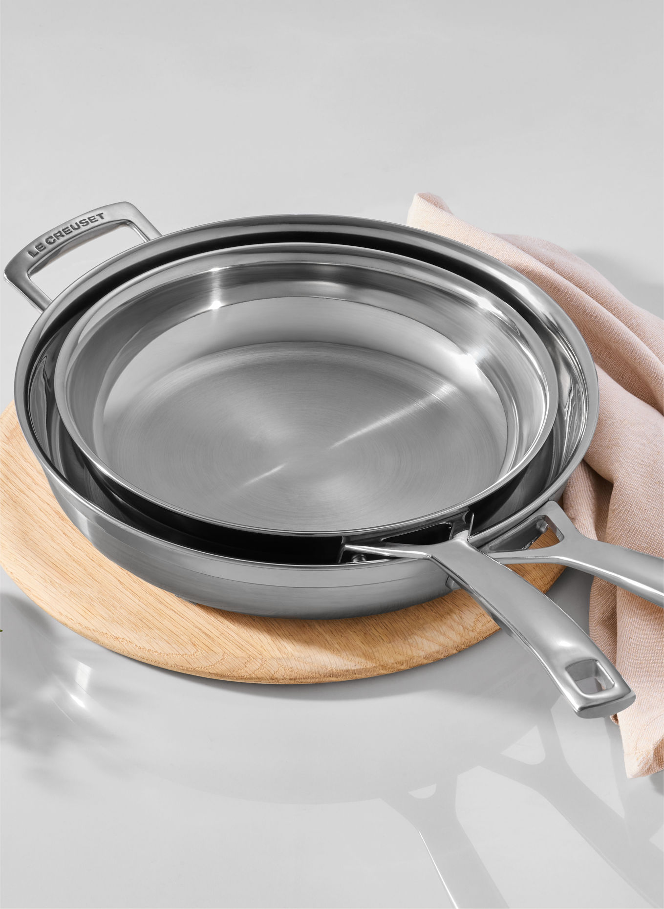 LE CREUSET 2-pack stekpannor 3-PLY: NO COLOR
