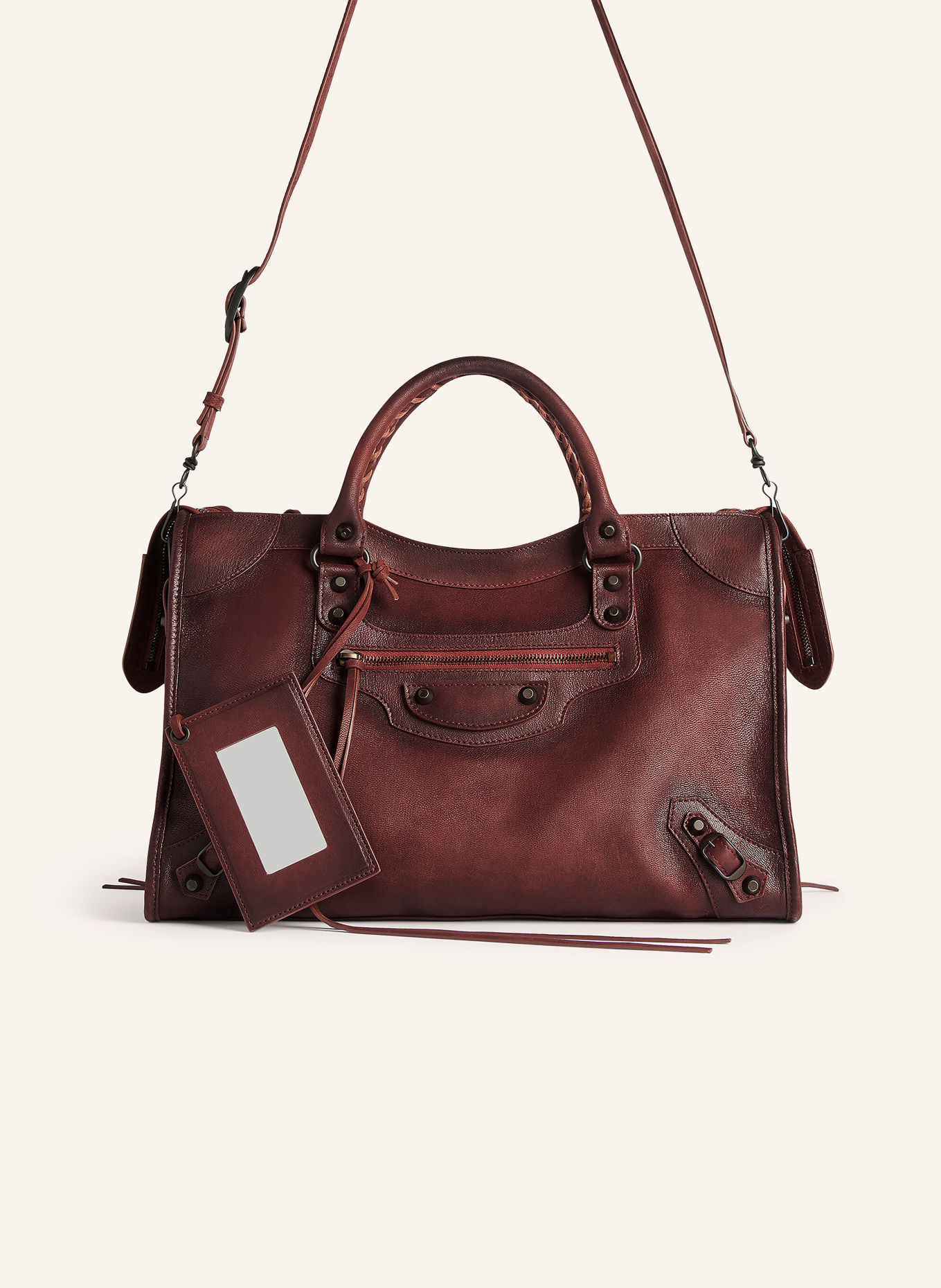 BALENCIAGA Handtasche LE CITY MEDIUM: DUNKELROT