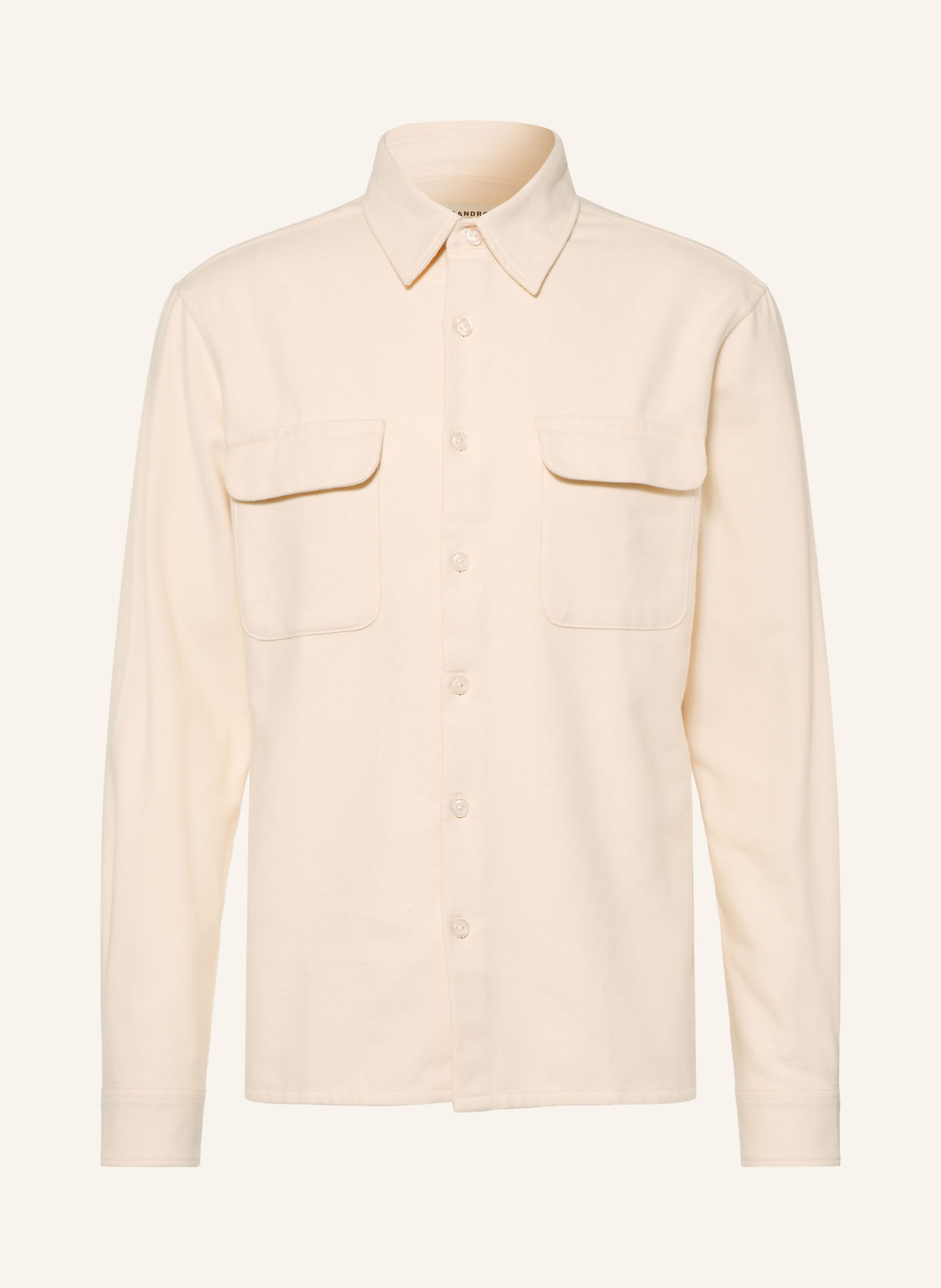 SANDRO Flanellhemd Regular Fit: CREME