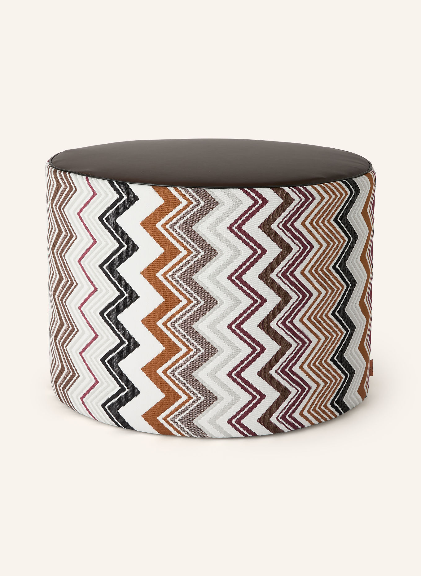 MISSONI Home PANTELLERIA Pouf: BROWN / DARK RED / WHITE