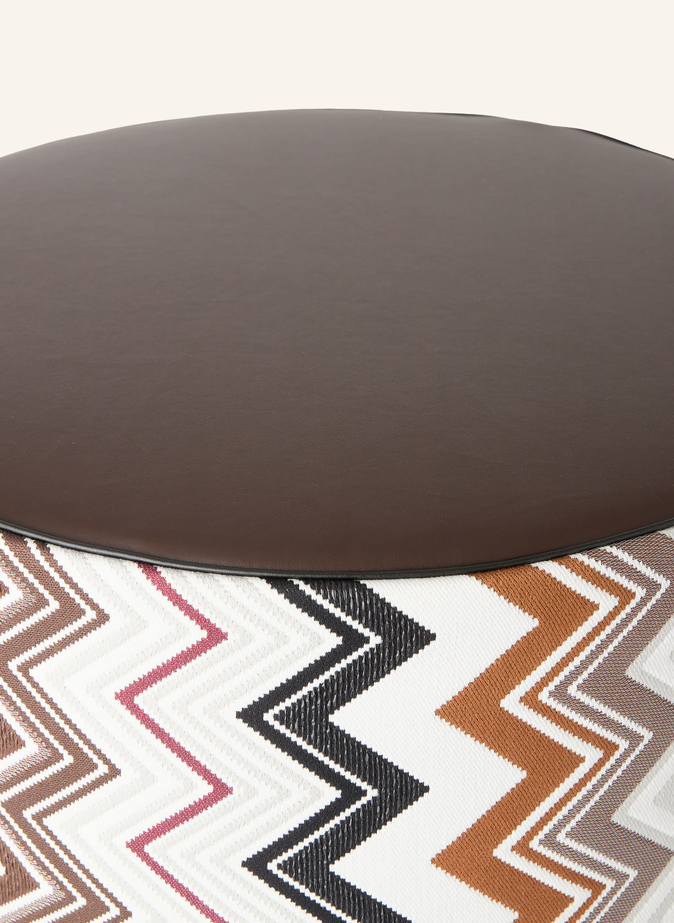 MISSONI Home PANTELLERIA Pouf: BROWN / DARK RED / WHITE