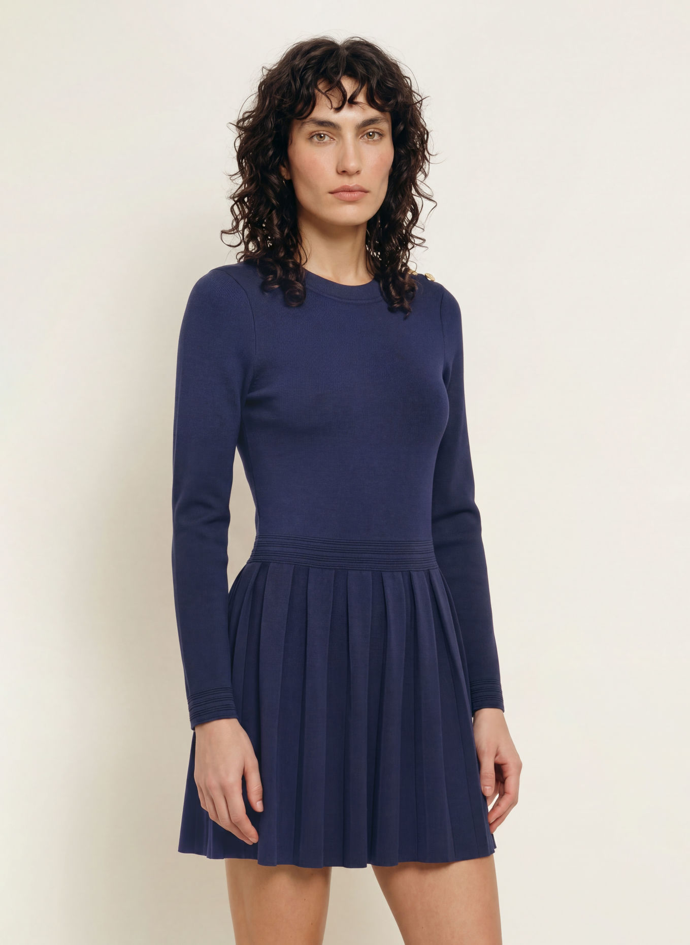 SANDRO Strickkleid: DUNKELBLAU