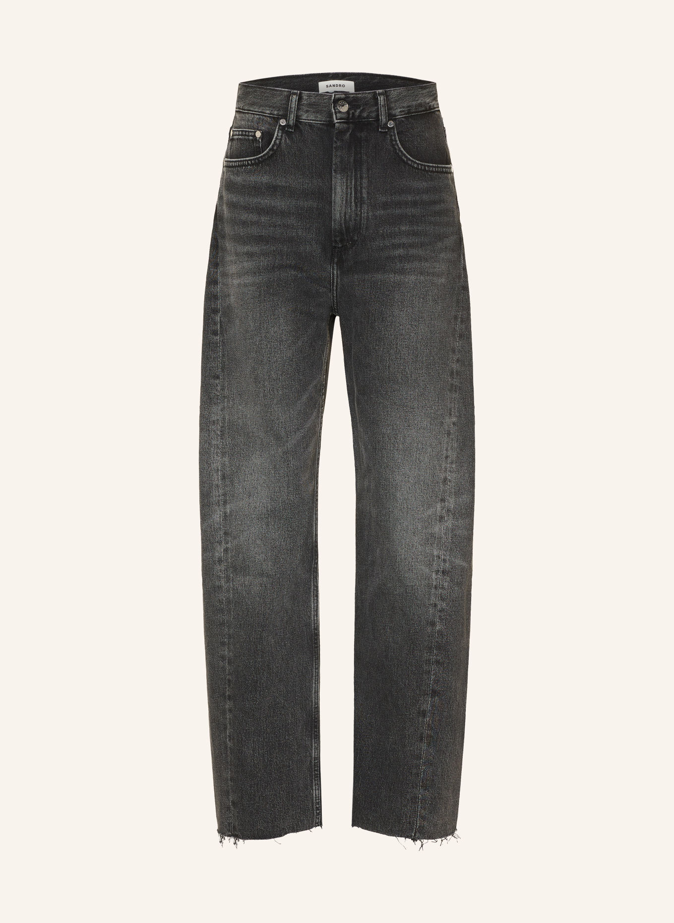 SANDRO Barrel Jeans: 240 DARK GREY