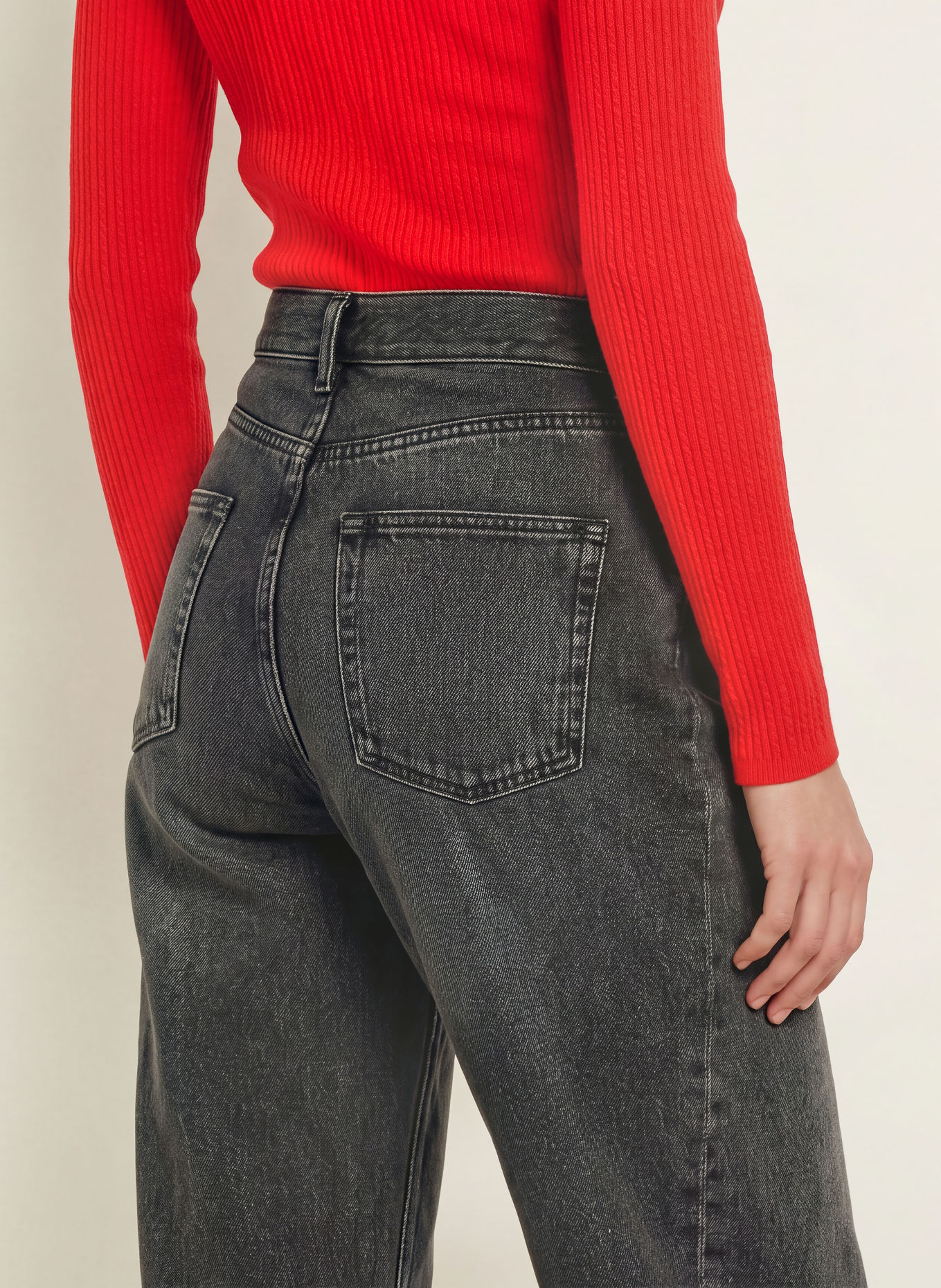 SANDRO Barrel Jeans: 240 DARK GREY