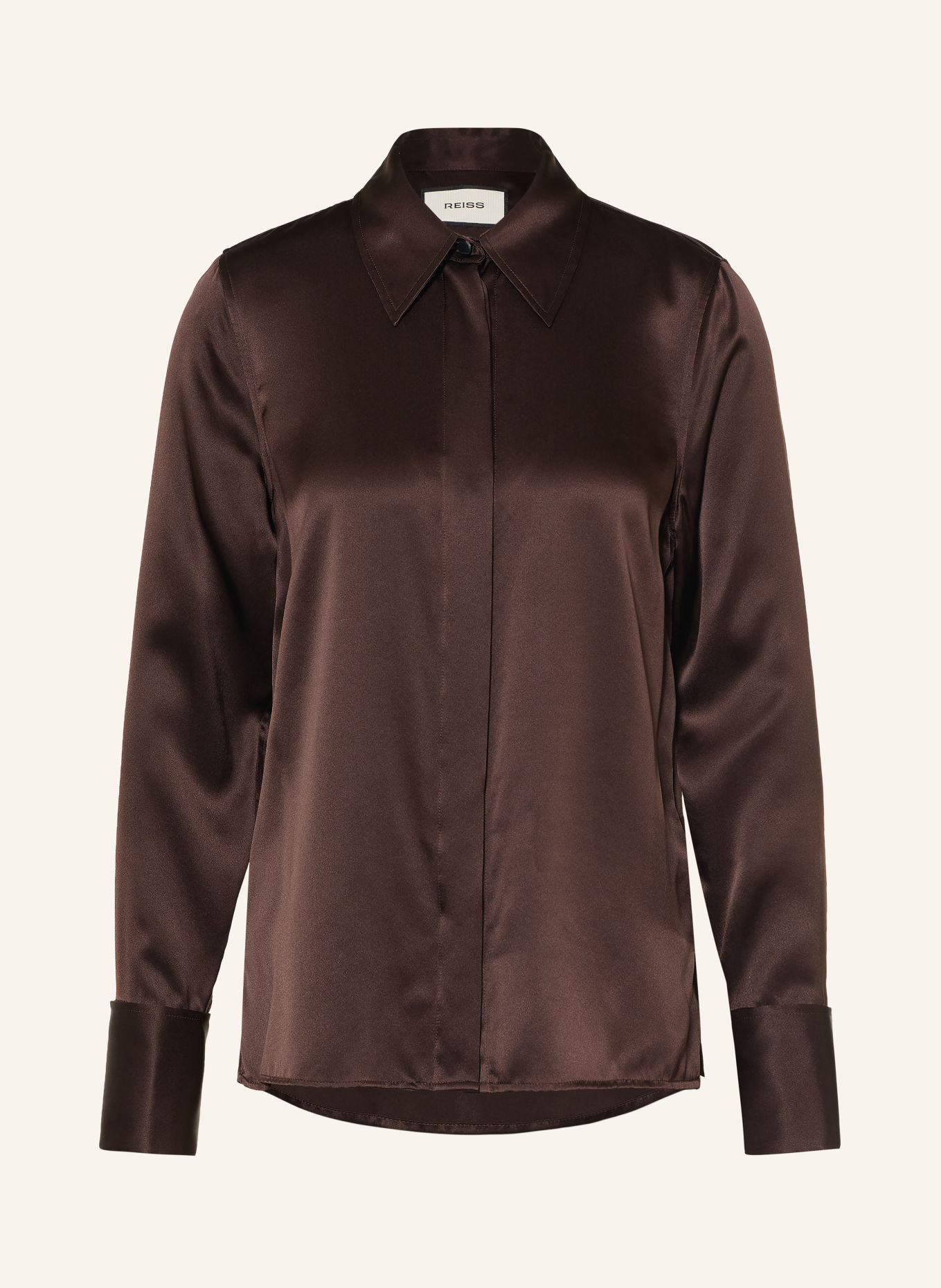 REISS Hemdbluse AMEIRA aus Seide: DUNKELROT