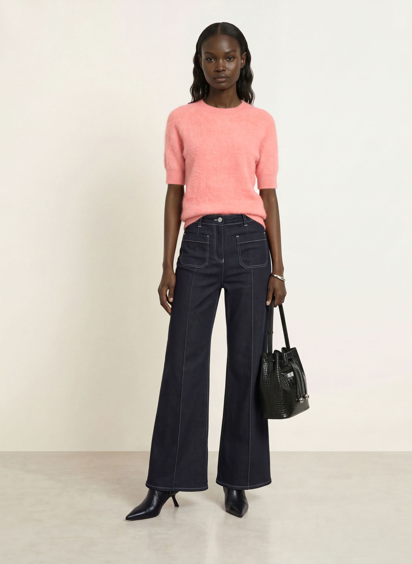 REISS Gebreid shirt JULIA van kasjmier: LICHTROOD