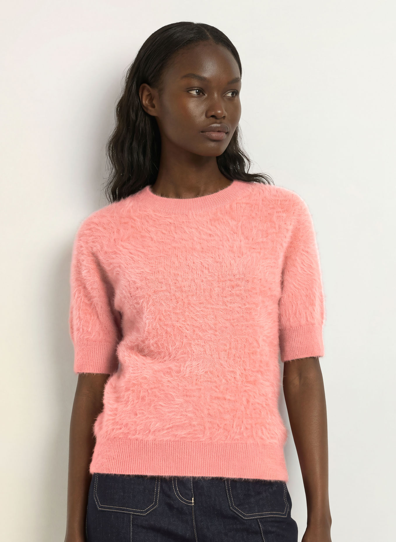 REISS Gebreid shirt JULIA van kasjmier: LICHTROOD