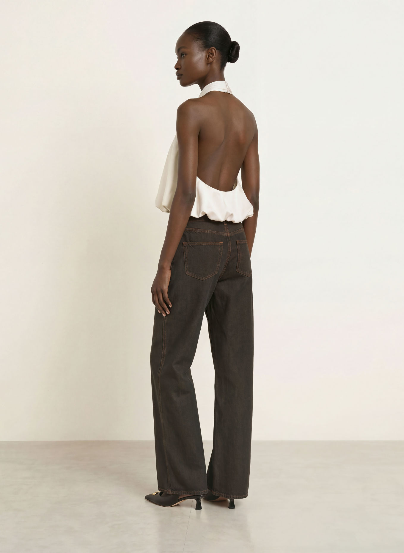 CLAUDIE PIERLOT Blusentop aus Satin: ECRU