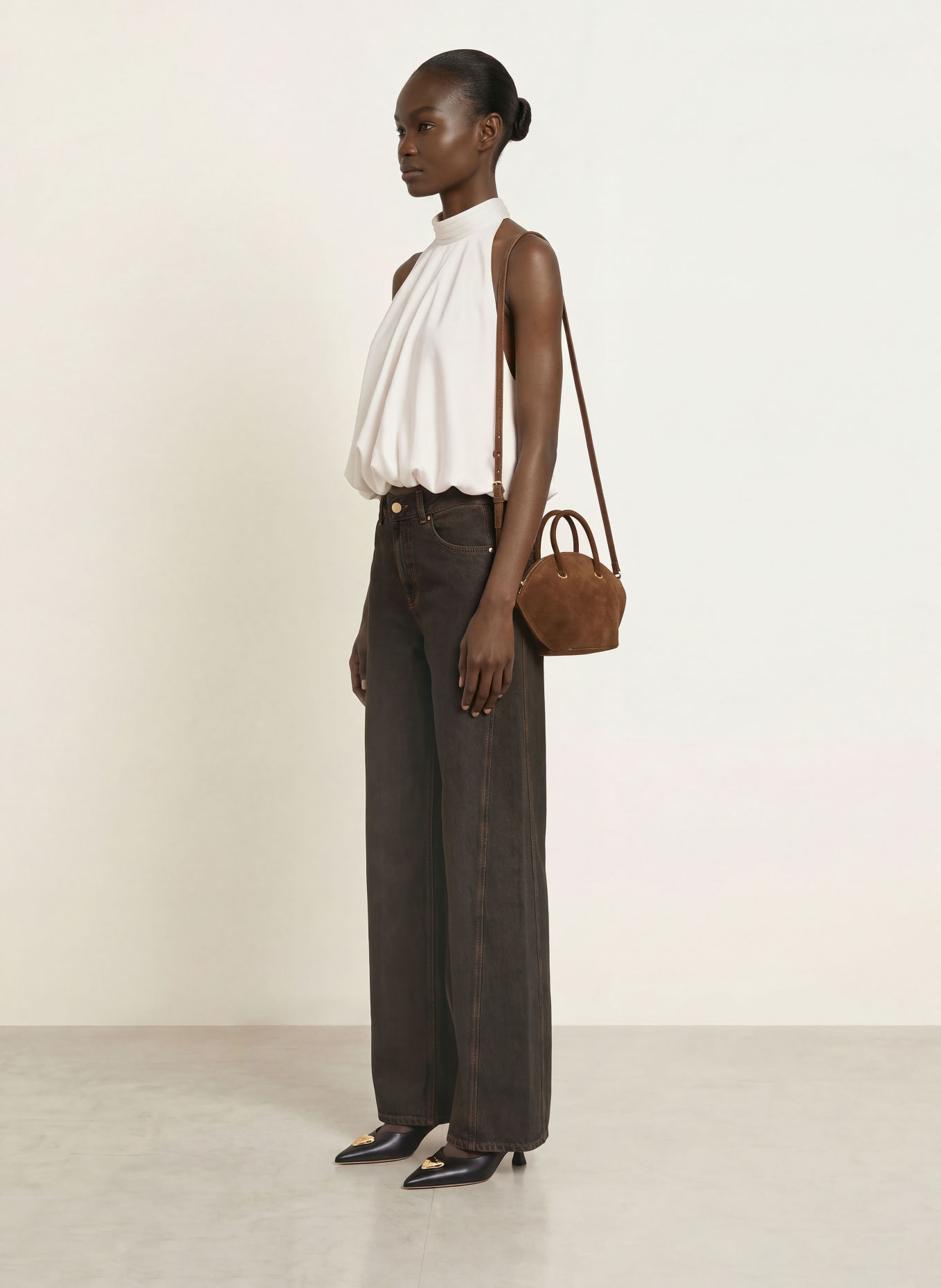 CLAUDIE PIERLOT Blusentop aus Satin: ECRU