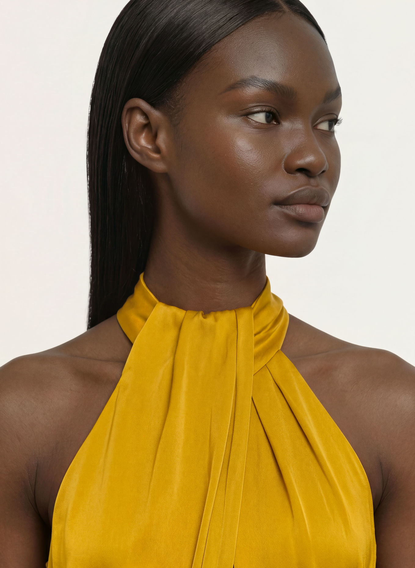 REISS FINLEY Satin Jumpsuit: DARK YELLOW