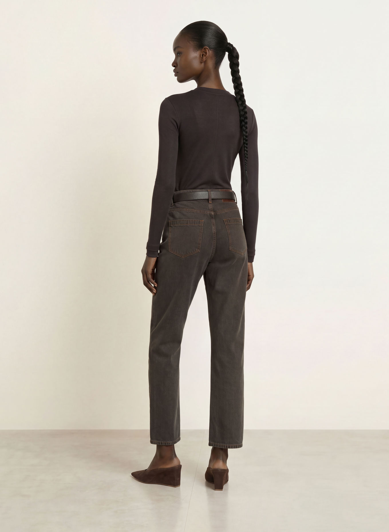 REISS Longsleeve BRODY: MARRON FONCÉ