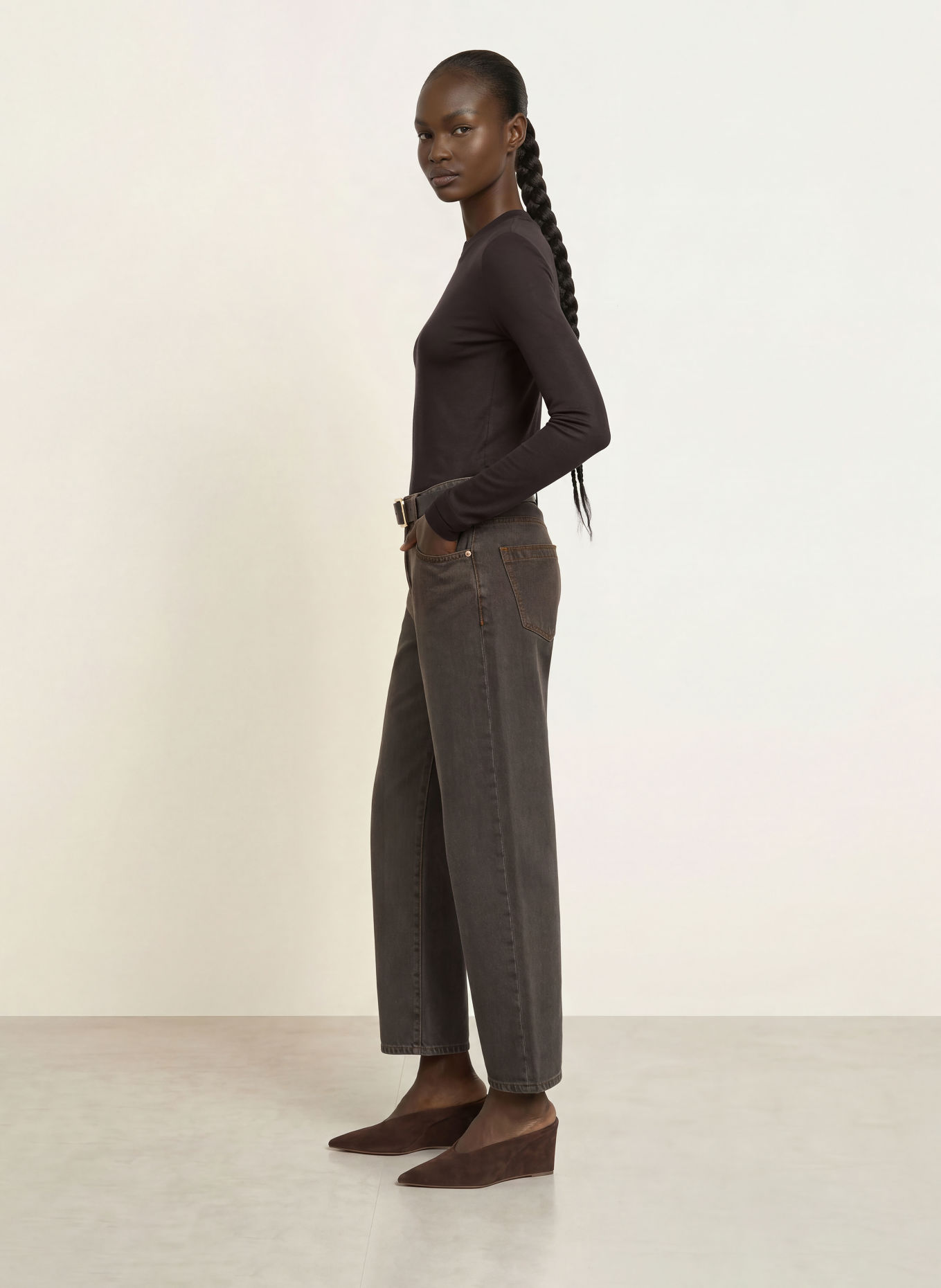 REISS Longsleeve BRODY: MARRON FONCÉ
